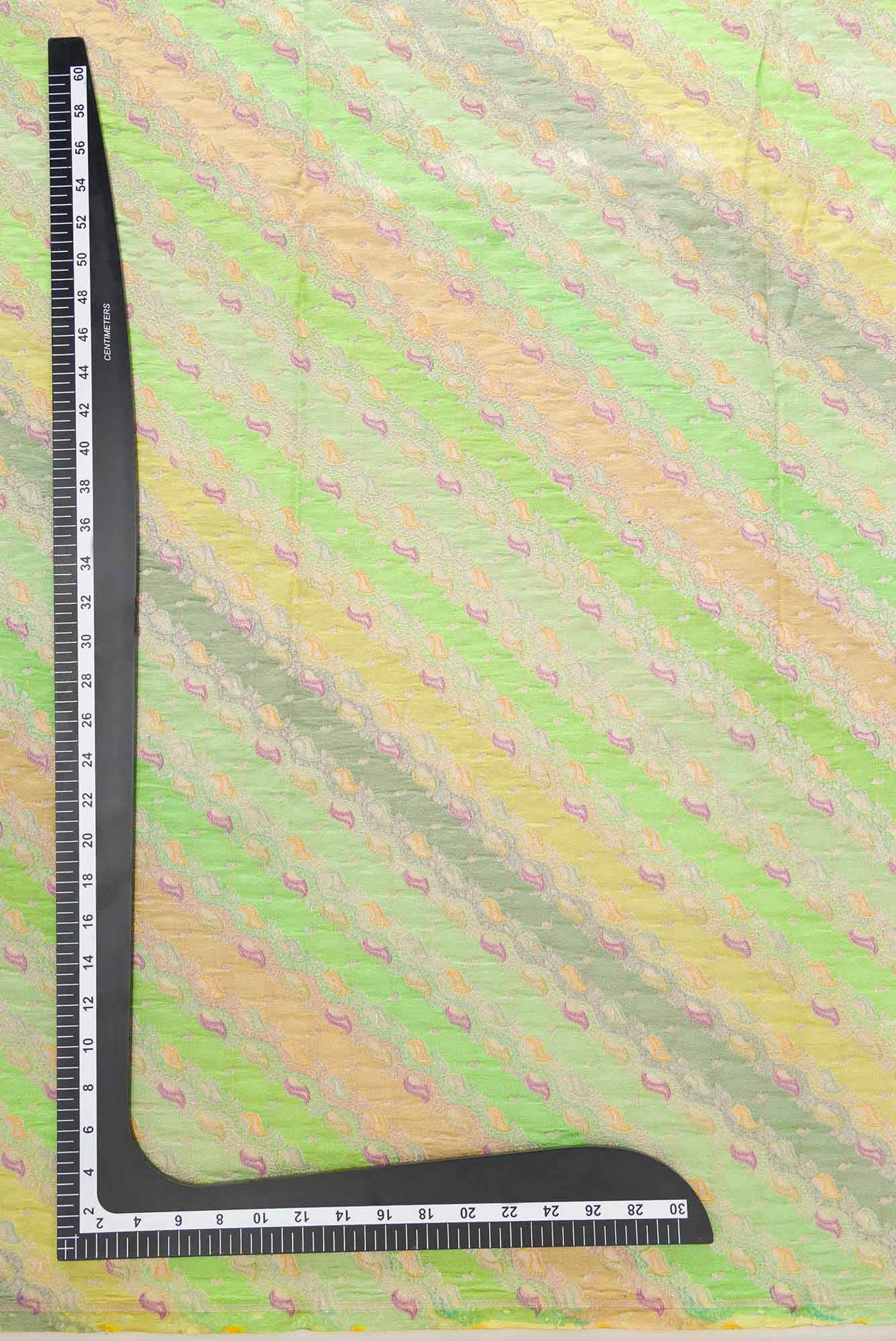 Grey and Yellow Banarasi Silk Dress Material