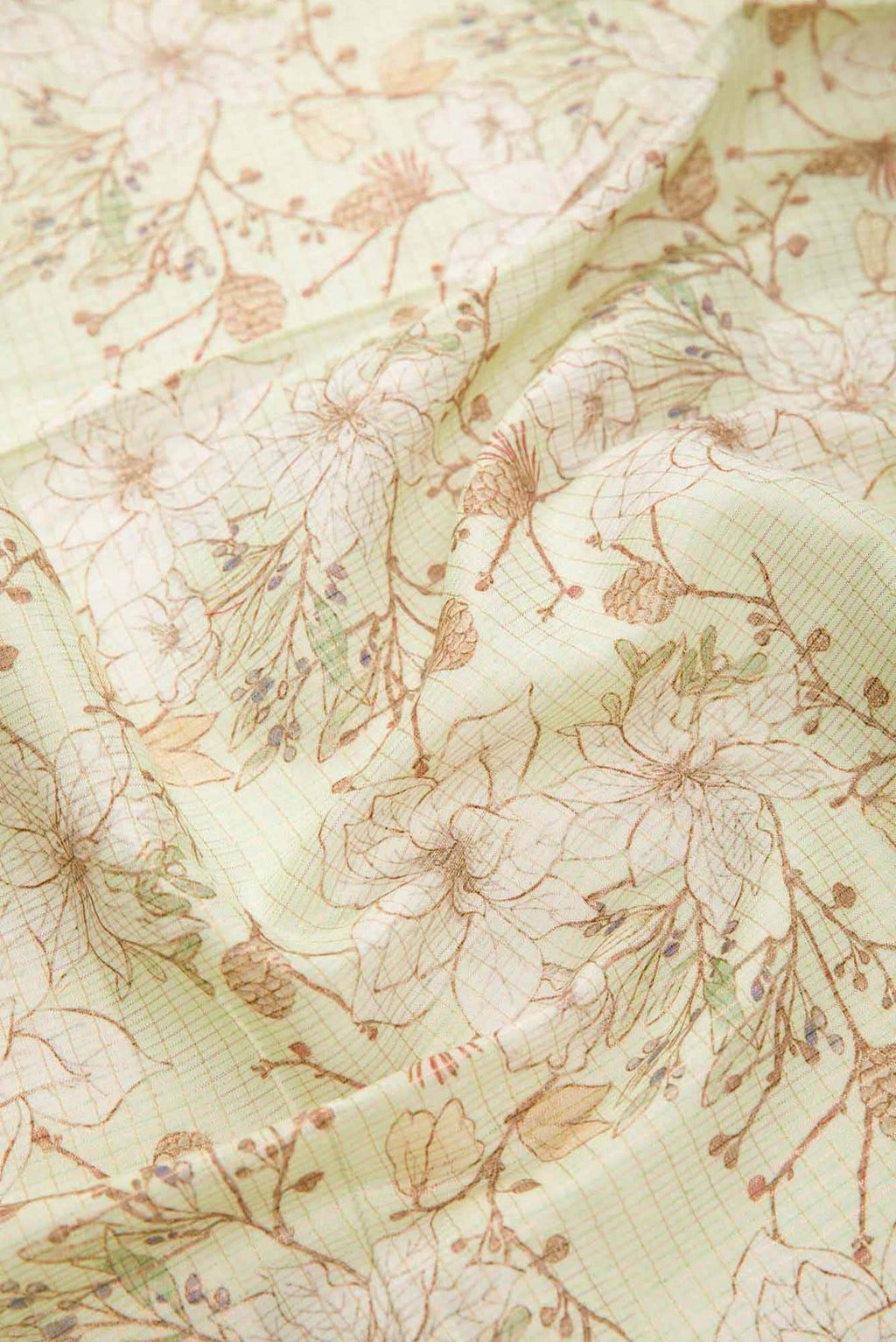 Pista Green Chanderi Silk Dress Material