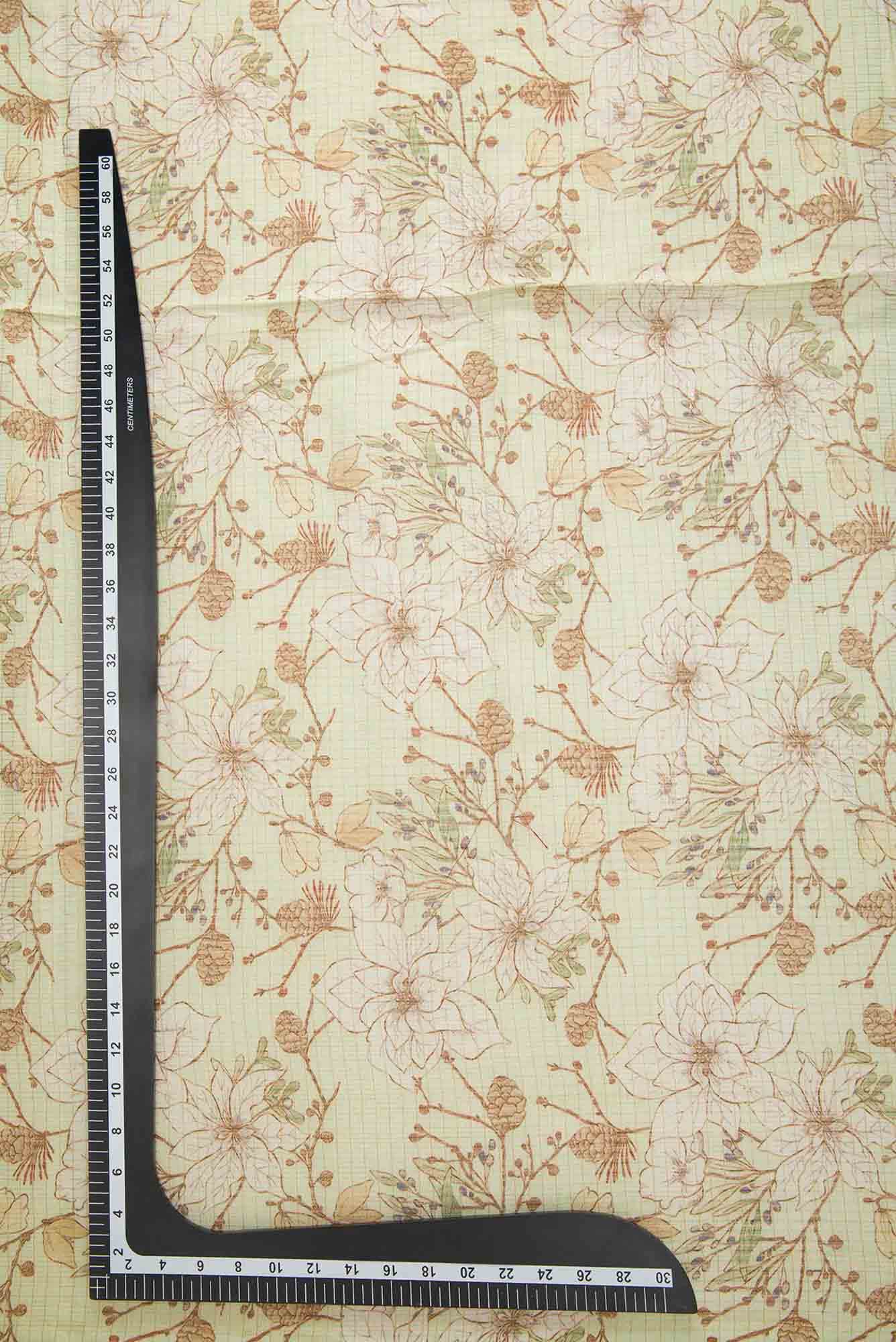 Pista Green Chanderi Silk Dress Material