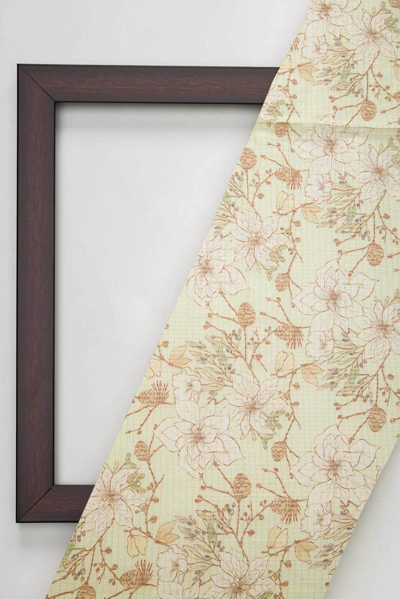 Pista Green Chanderi Silk Dress Material