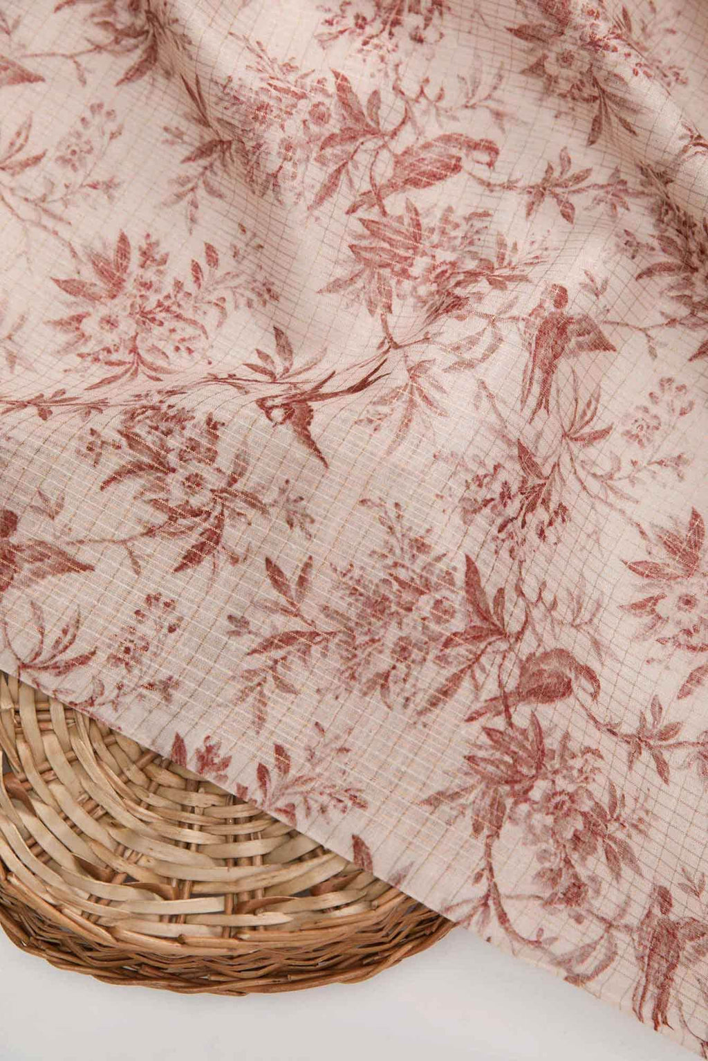 Pink Chanderi Silk Dress Material