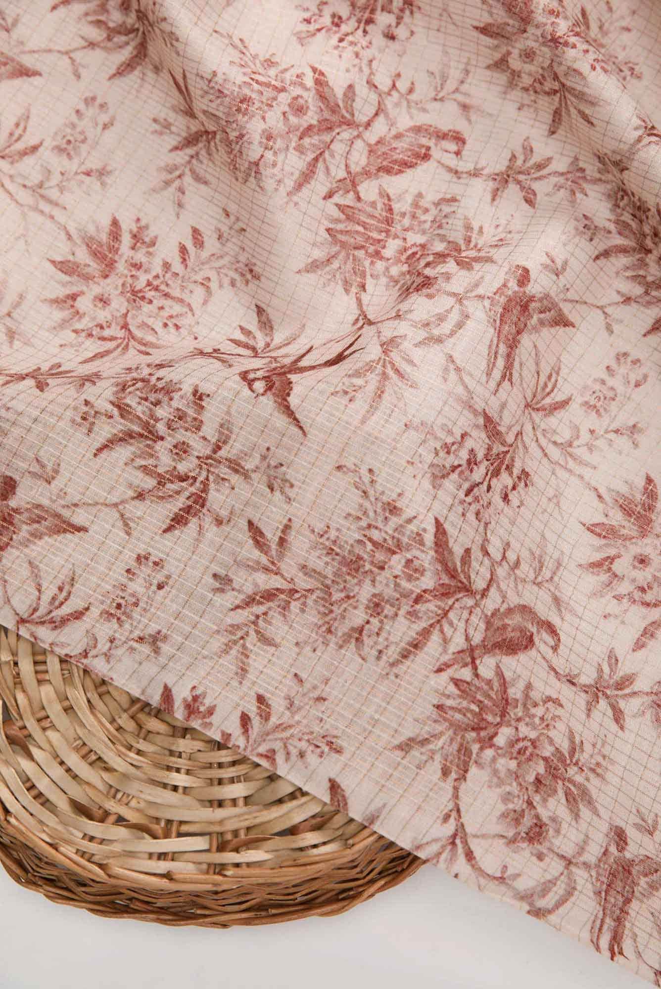 Pink Chanderi Silk Dress Material