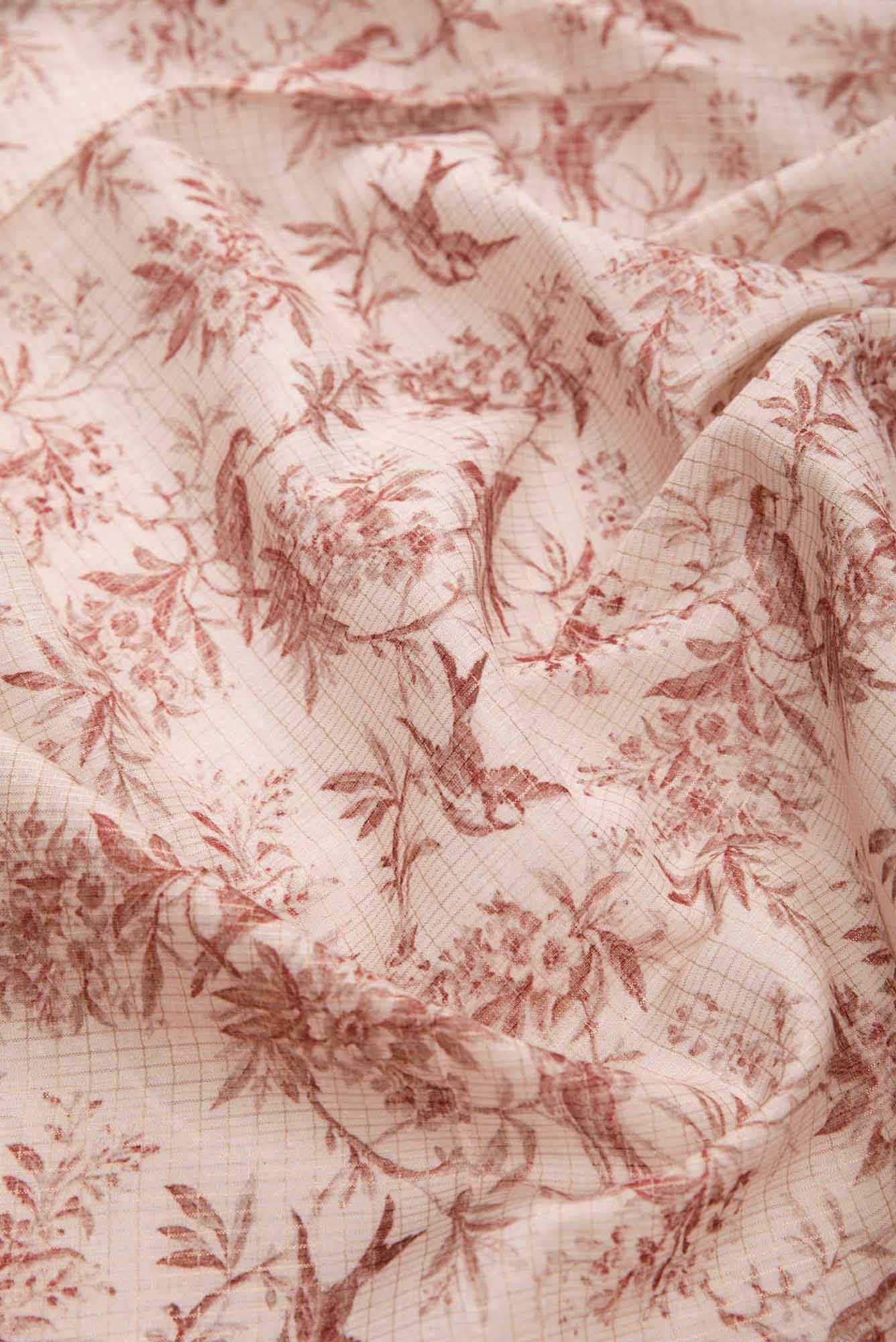 Pink Chanderi Silk Dress Material