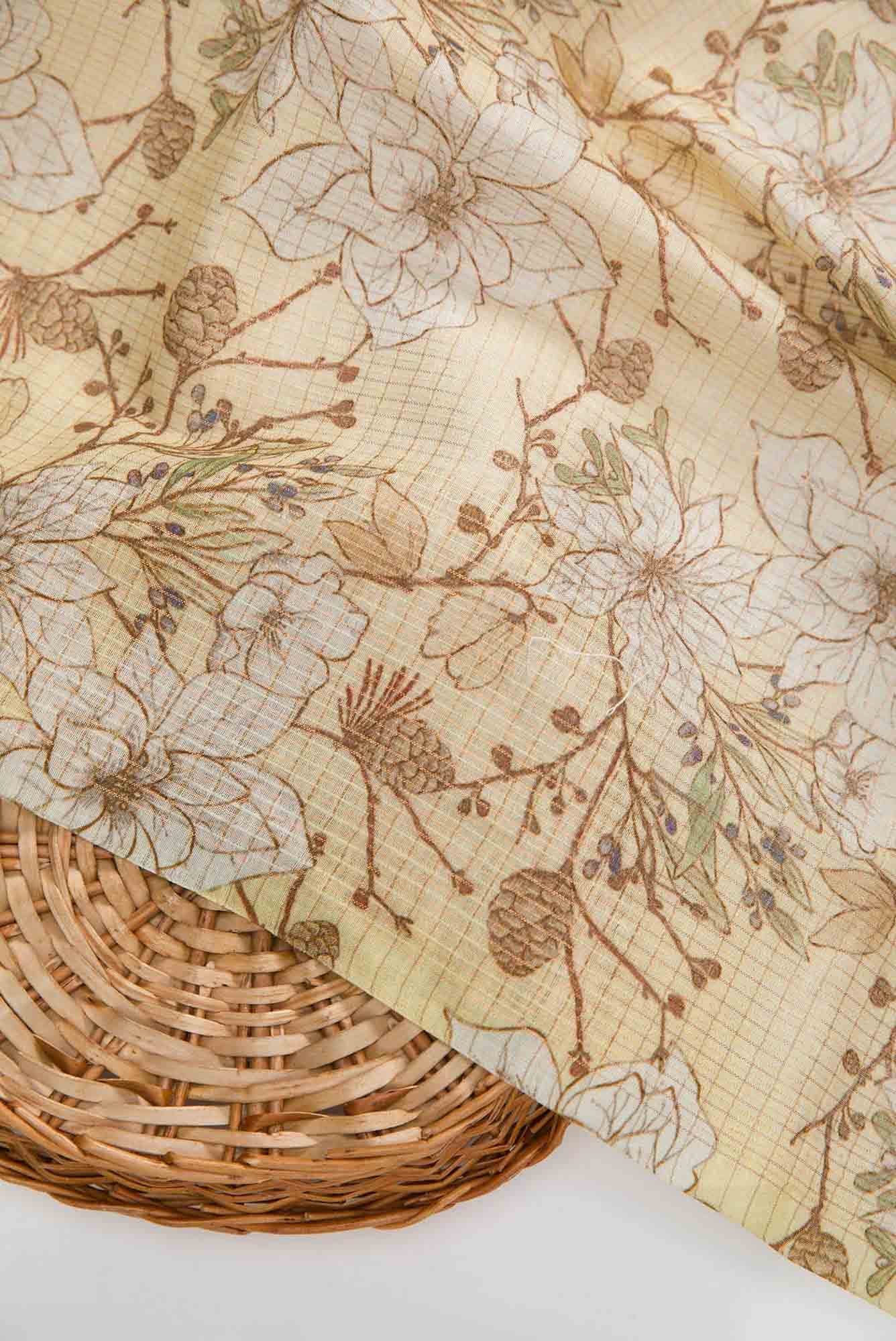 Sandal Chanderi Silk Dress Material