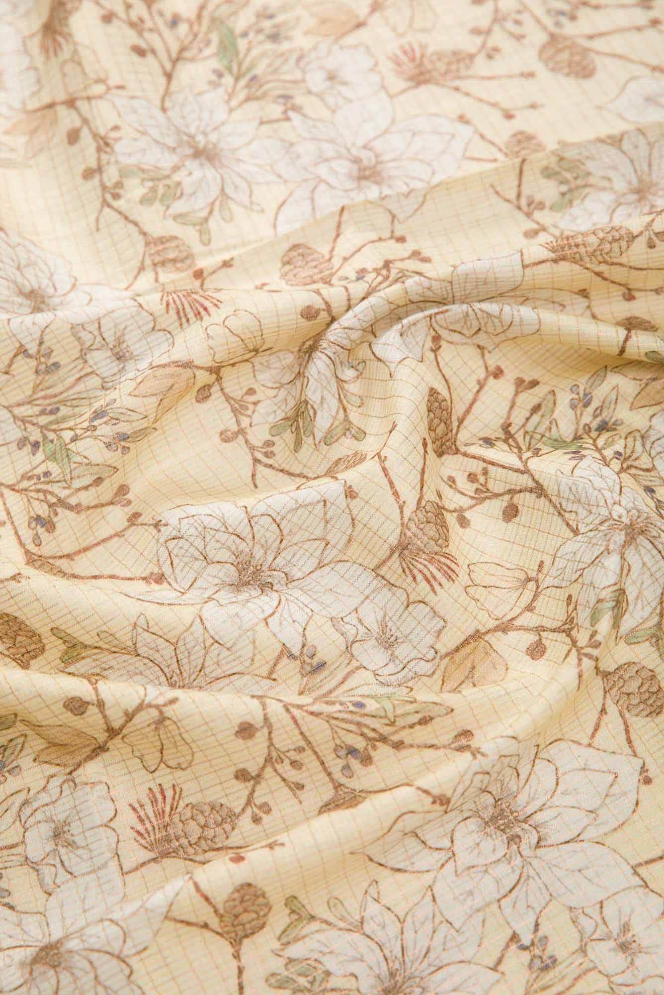 Sandal Chanderi Silk Dress Material