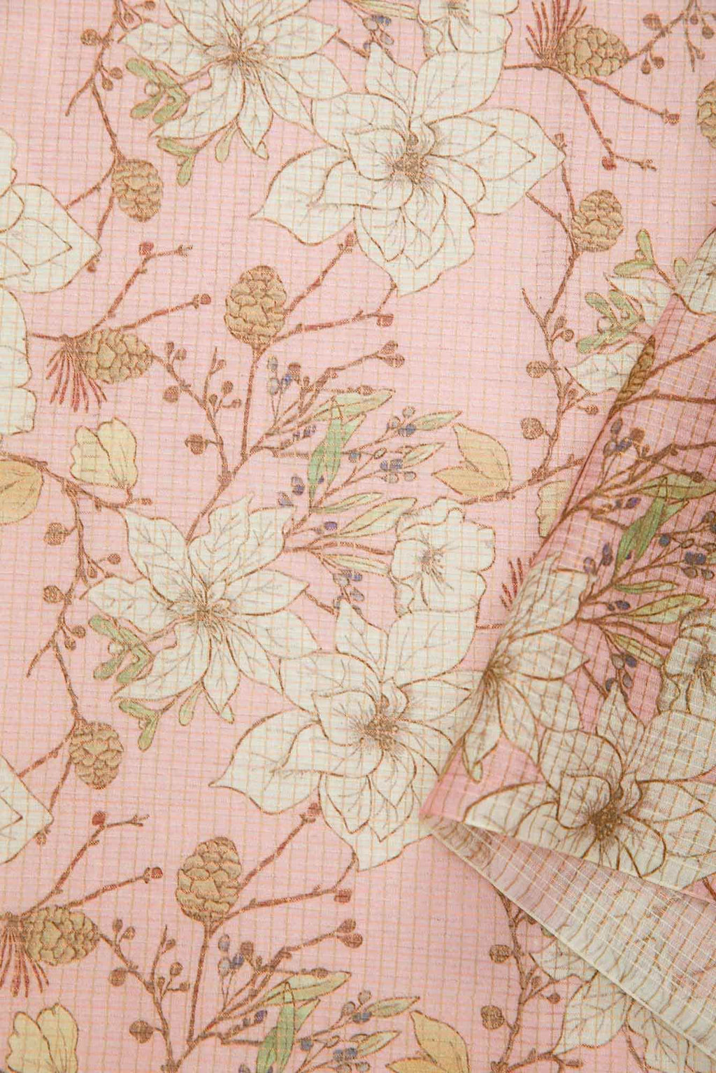 Pink Chanderi Silk Dress Material