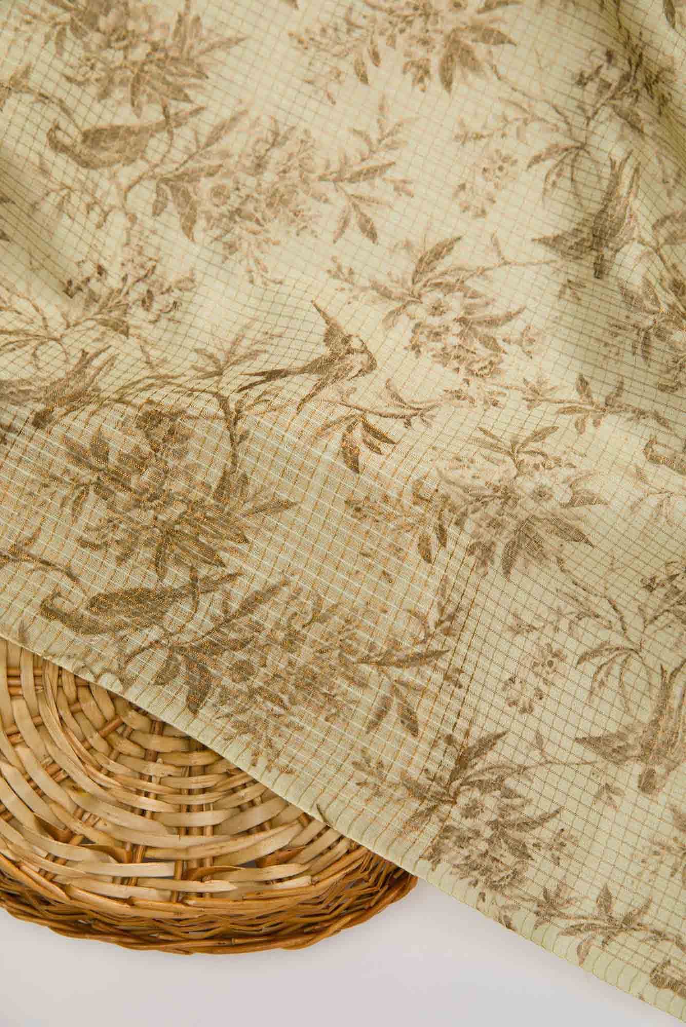 Sandal Chanderi Silk Dress Material