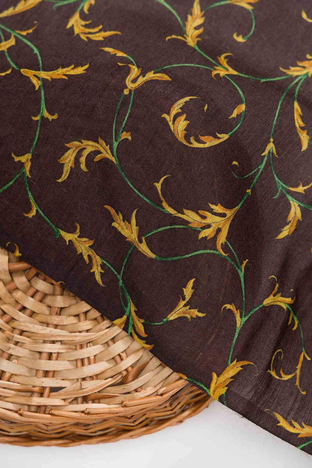 Brown Chanderi Silk Dress Material