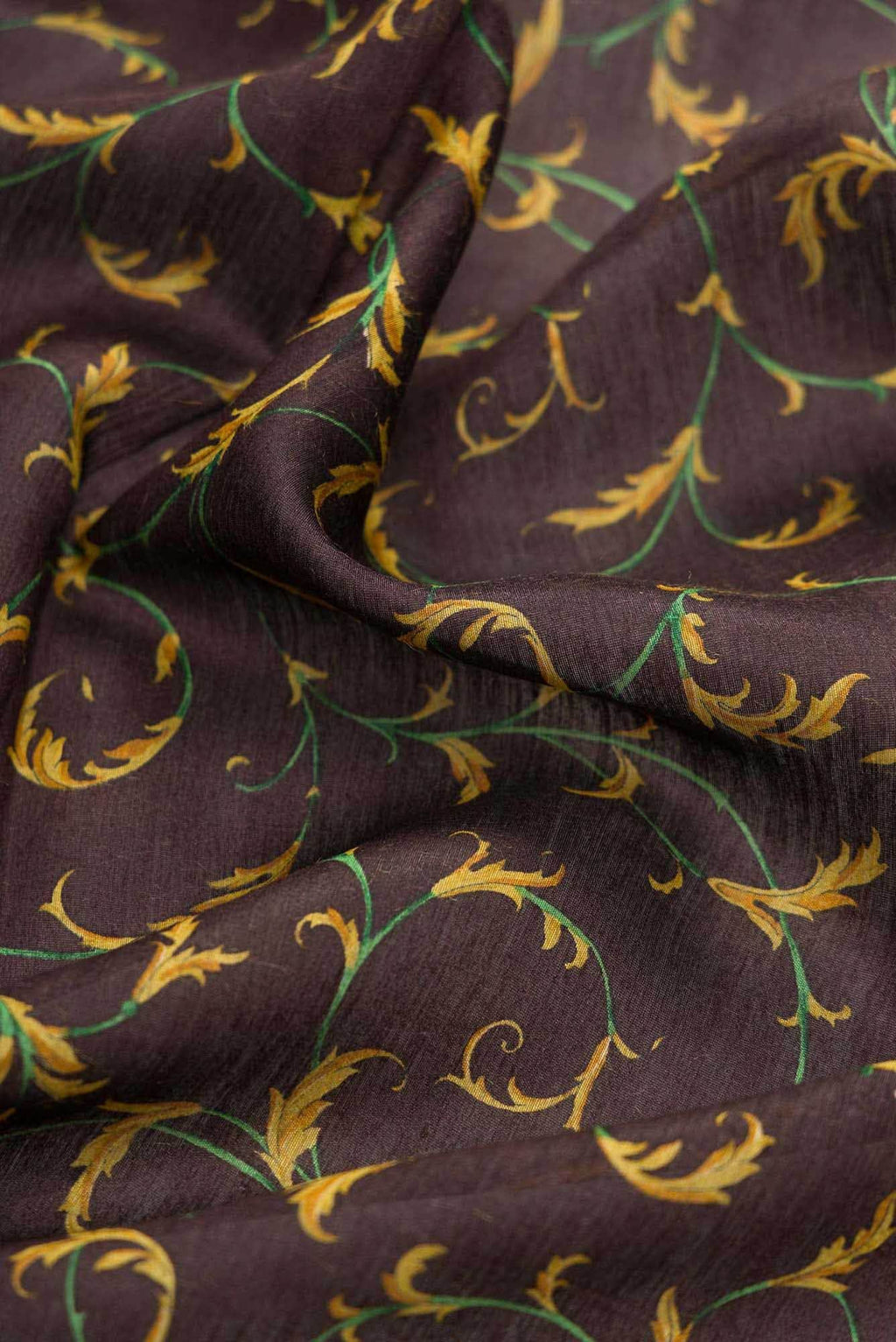 Brown Chanderi Silk Dress Material