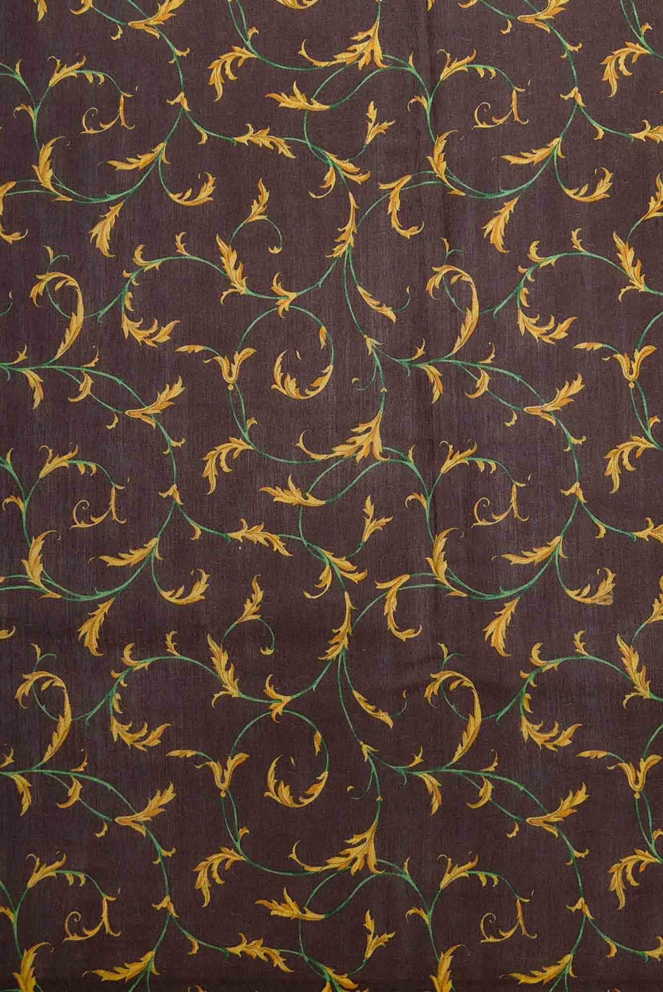 Brown Chanderi Silk Dress Material