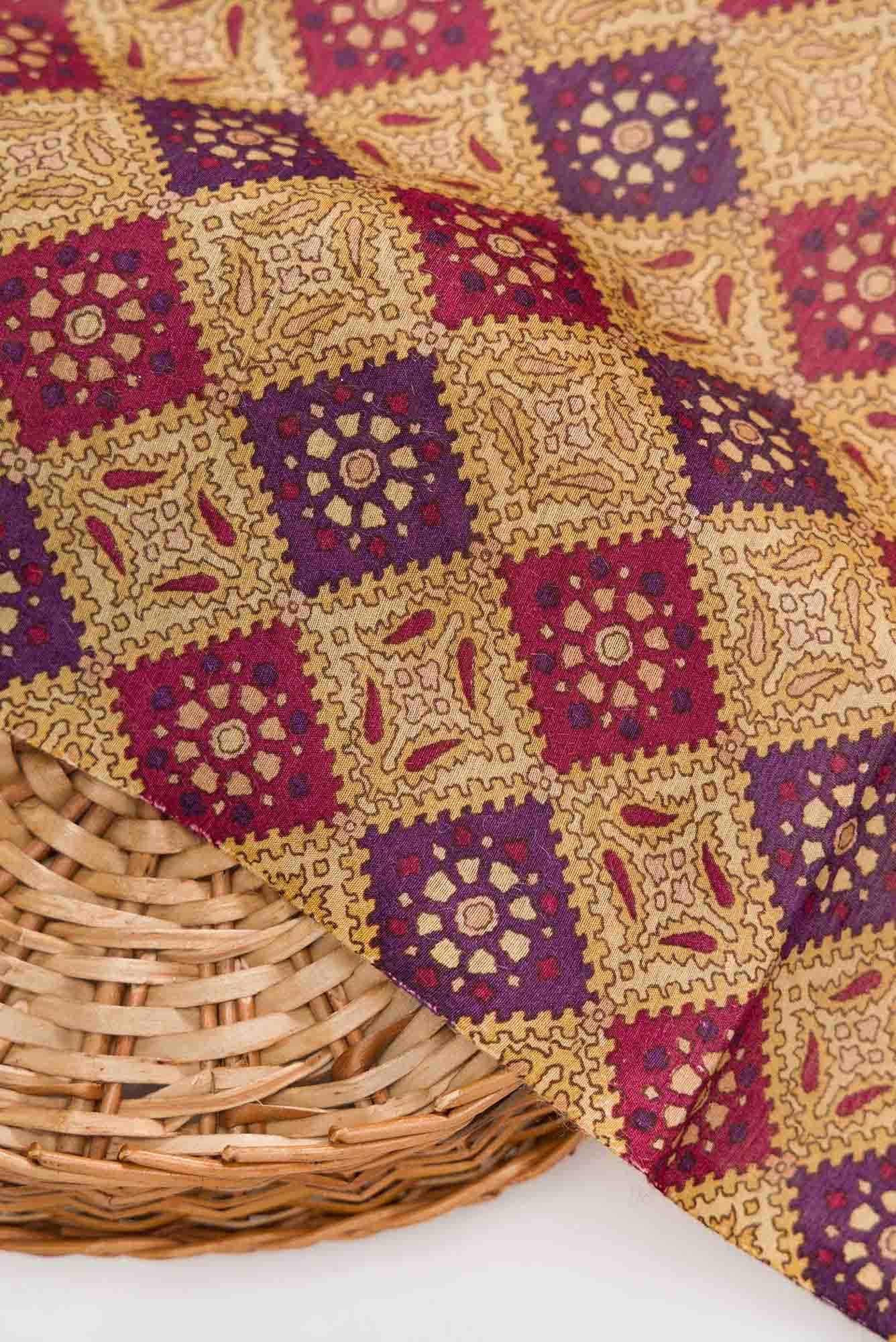 Sandal Chanderi Silk Dress Material
