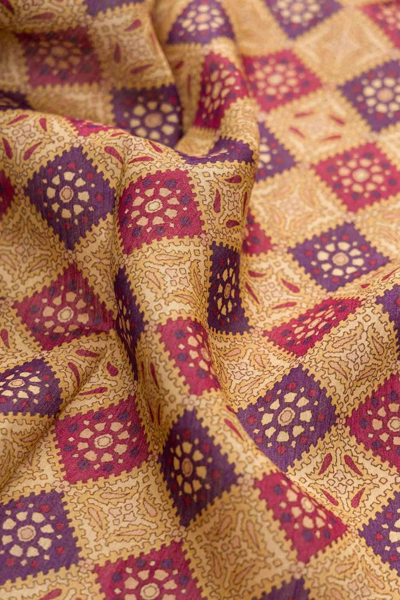 Sandal Chanderi Silk Dress Material