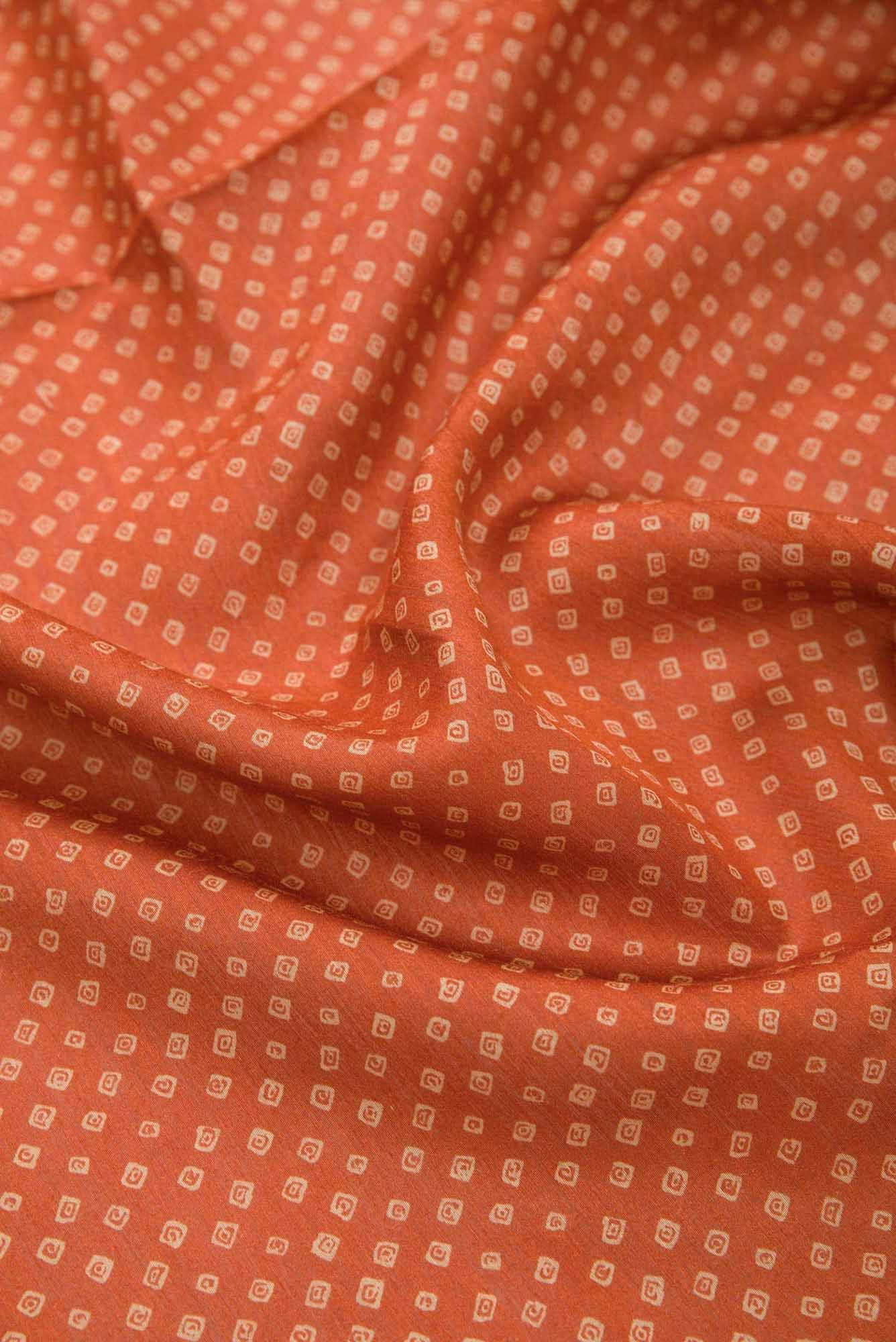 Orange Chanderi Silk Dress Material