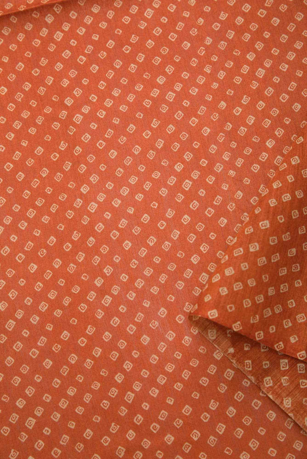 Orange Chanderi Silk Dress Material