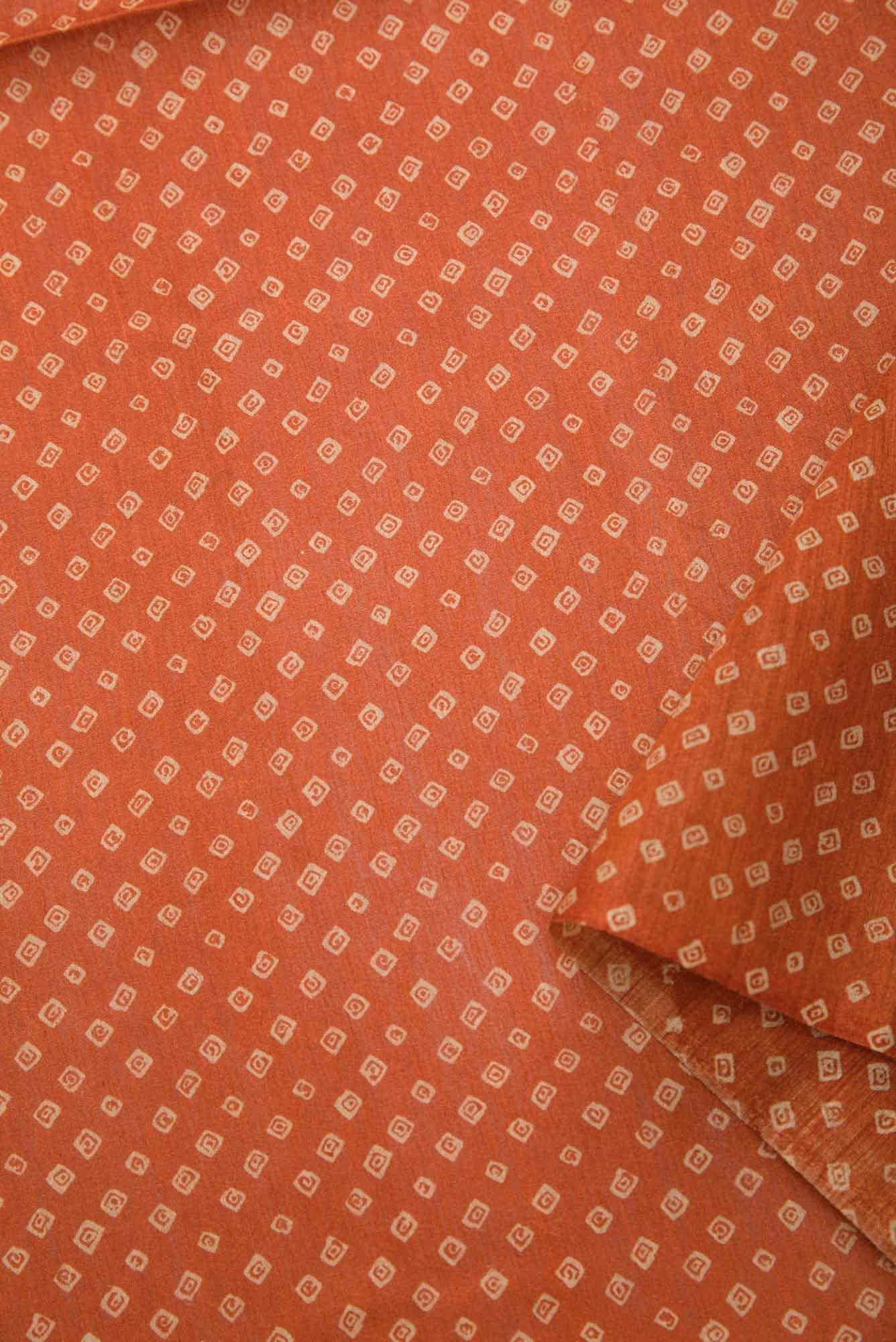 Orange Chanderi Silk Dress Material