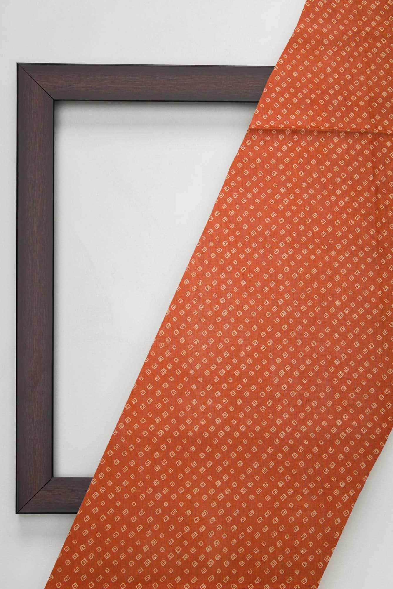 Orange Chanderi Silk Dress Material
