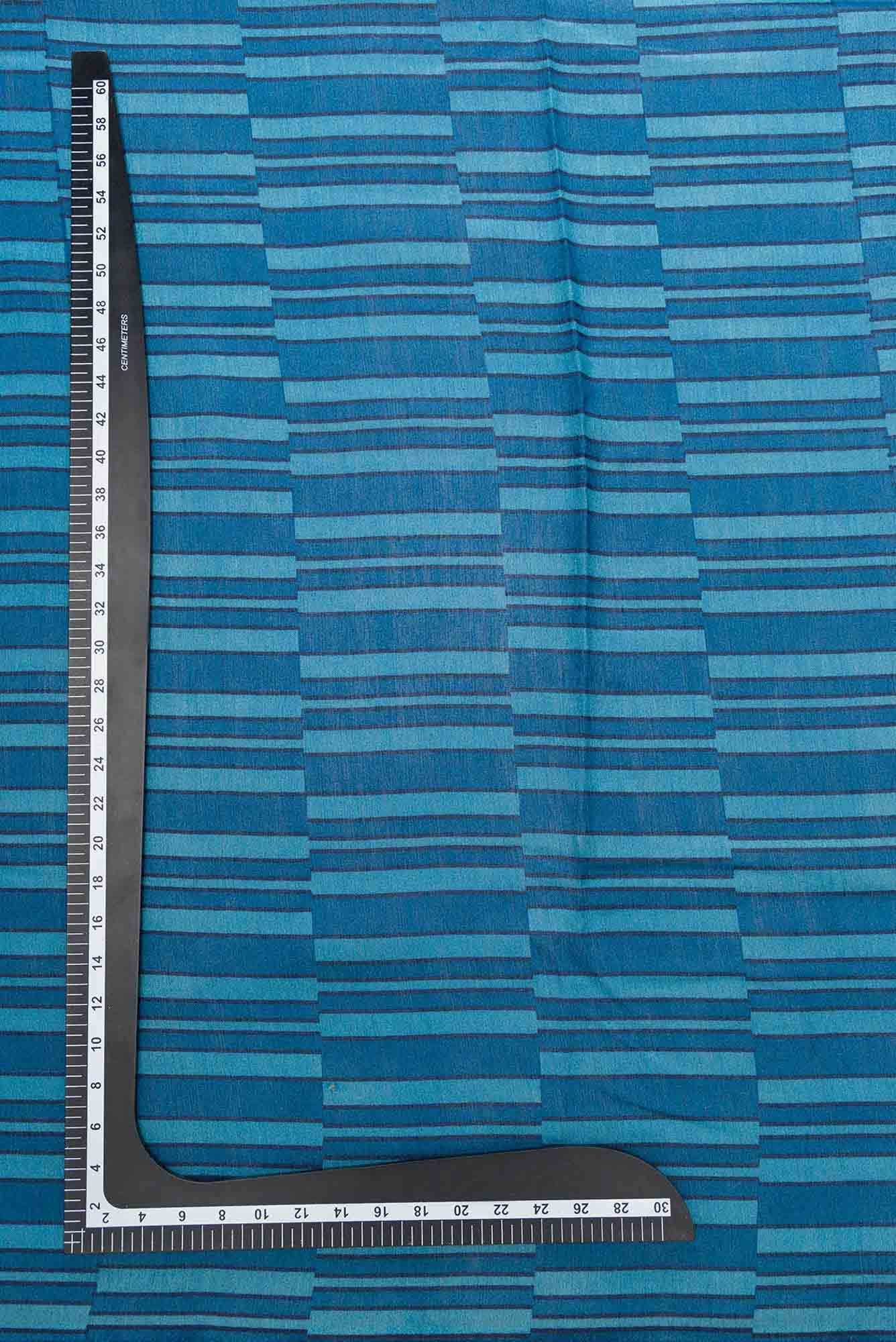 Blue Chanderi Silk Dress Material