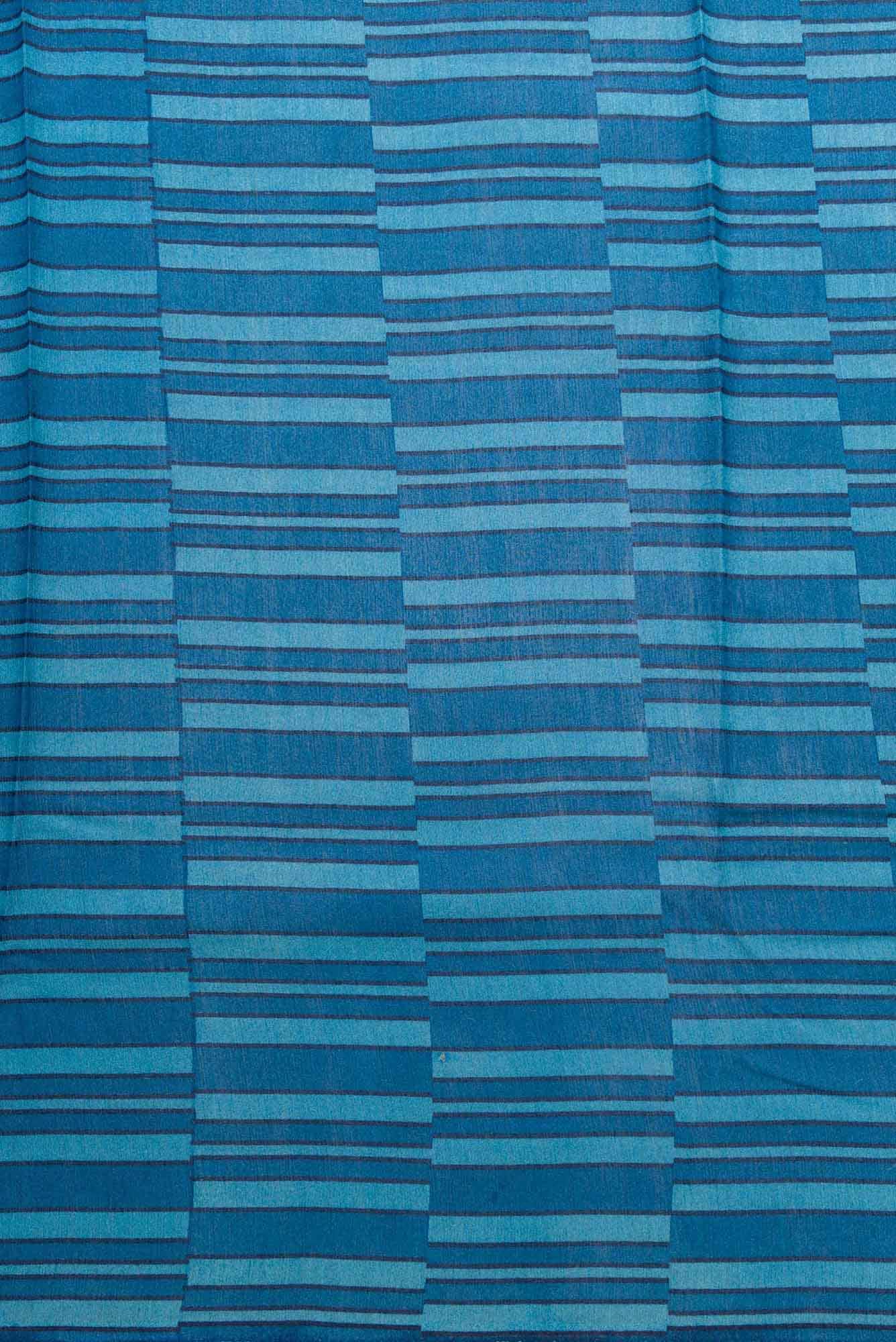 Blue Chanderi Silk Dress Material