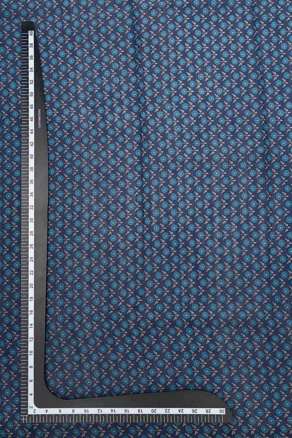 Navy Blue Chanderi Silk Dress Material