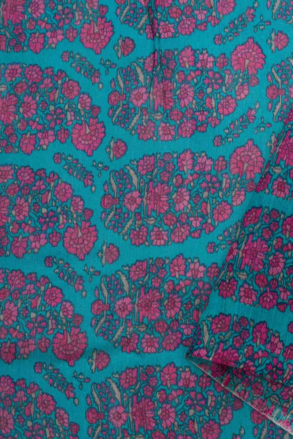 Blue Chanderi Silk Dress Material