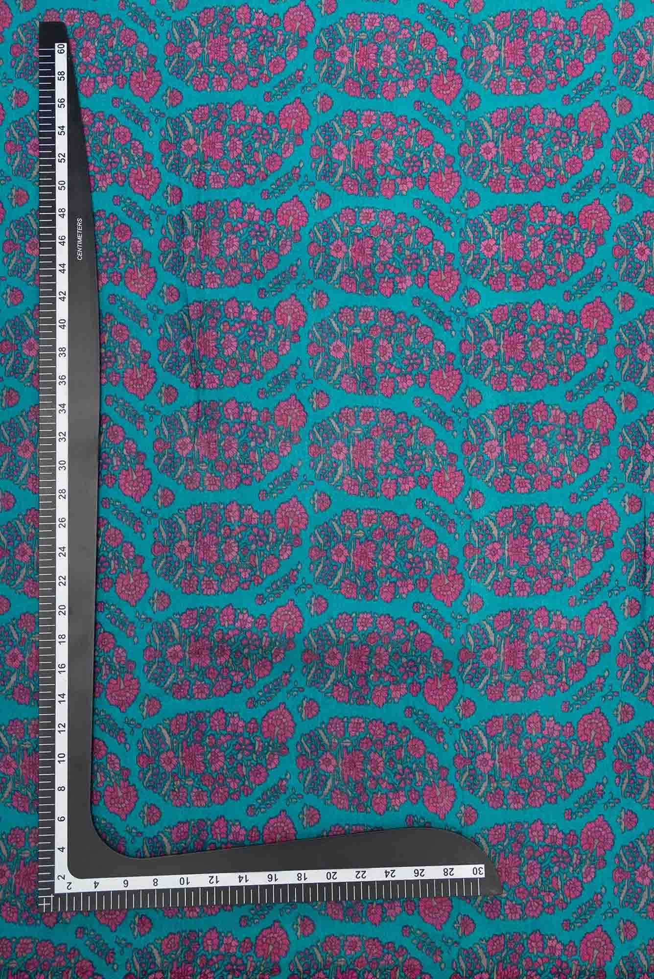 Blue Chanderi Silk Dress Material