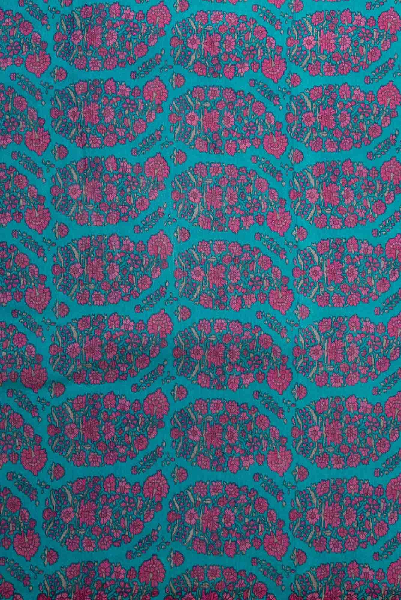 Blue Chanderi Silk Dress Material
