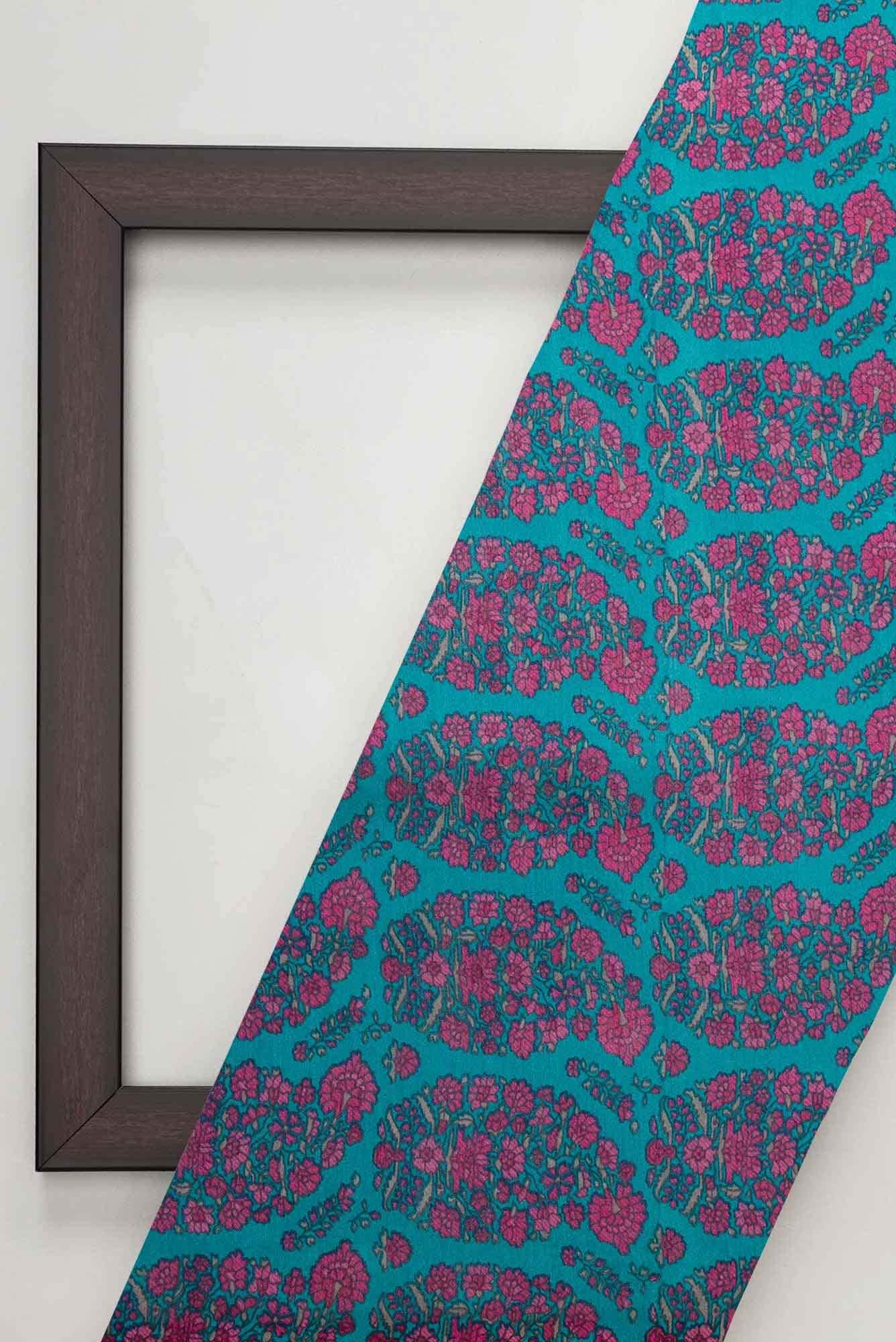 Blue Chanderi Silk Dress Material