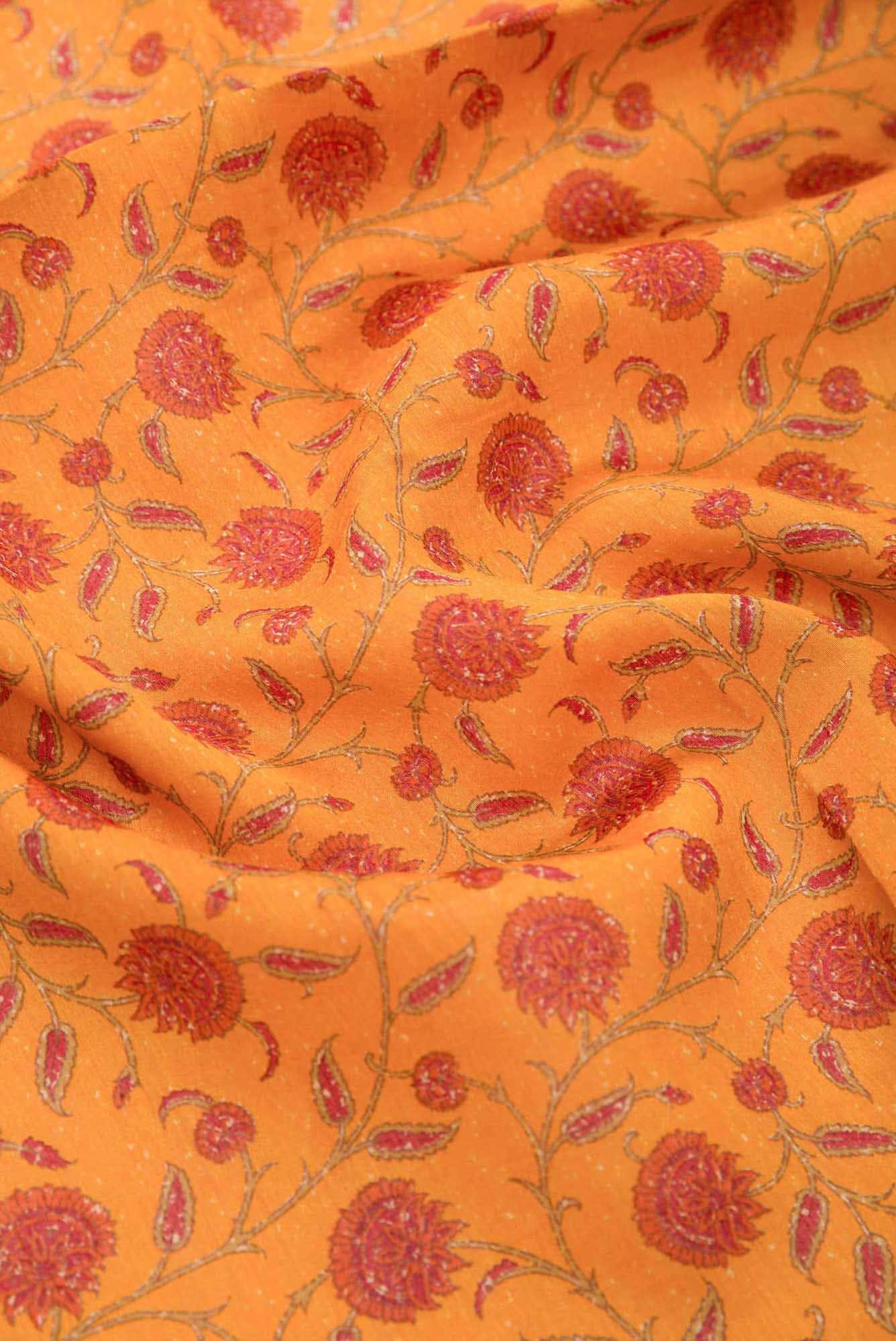 Yellow Chanderi Silk Dress Material