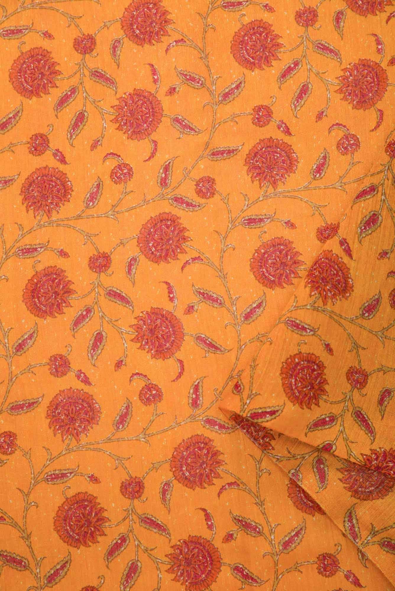 Yellow Chanderi Silk Dress Material