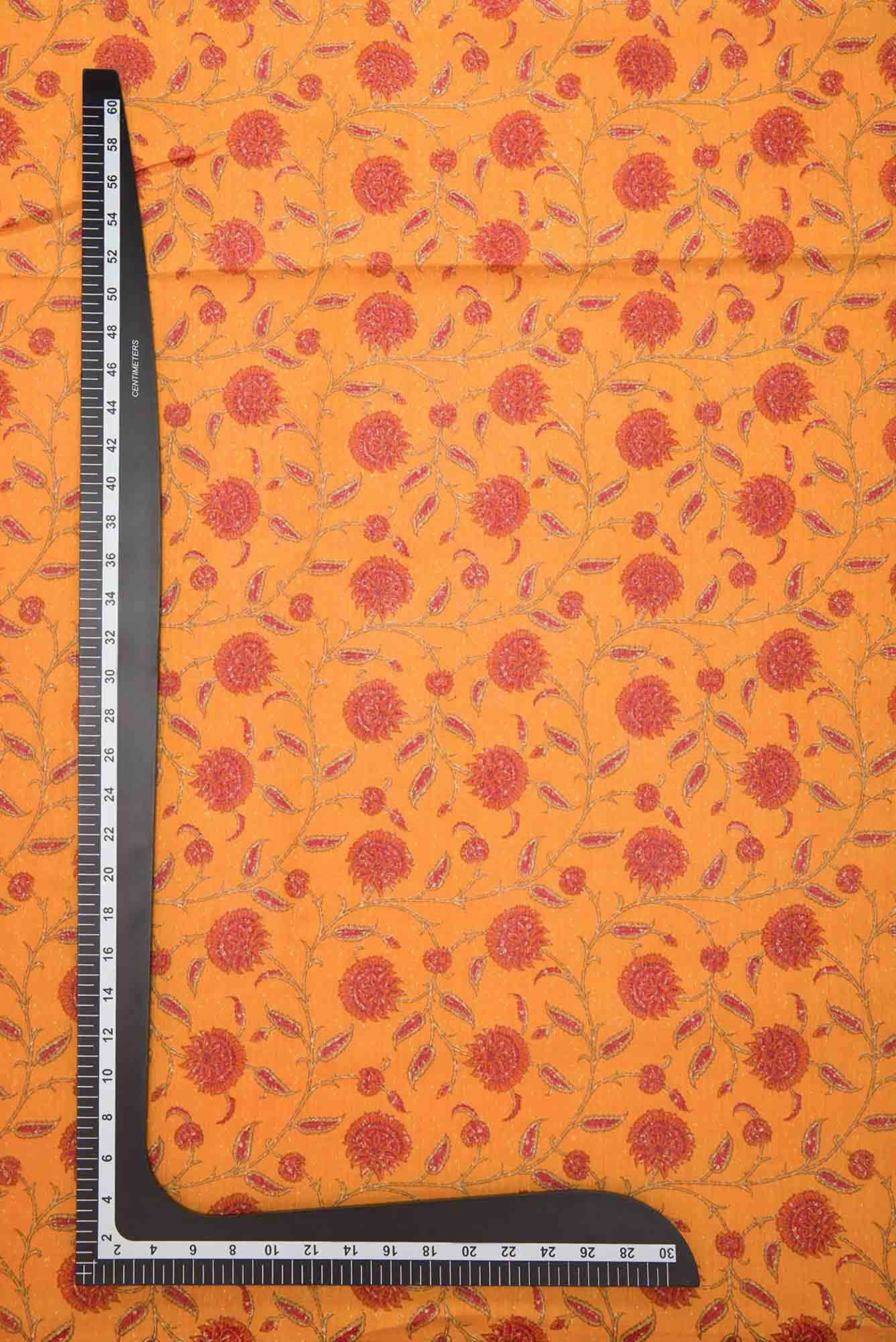Yellow Chanderi Silk Dress Material