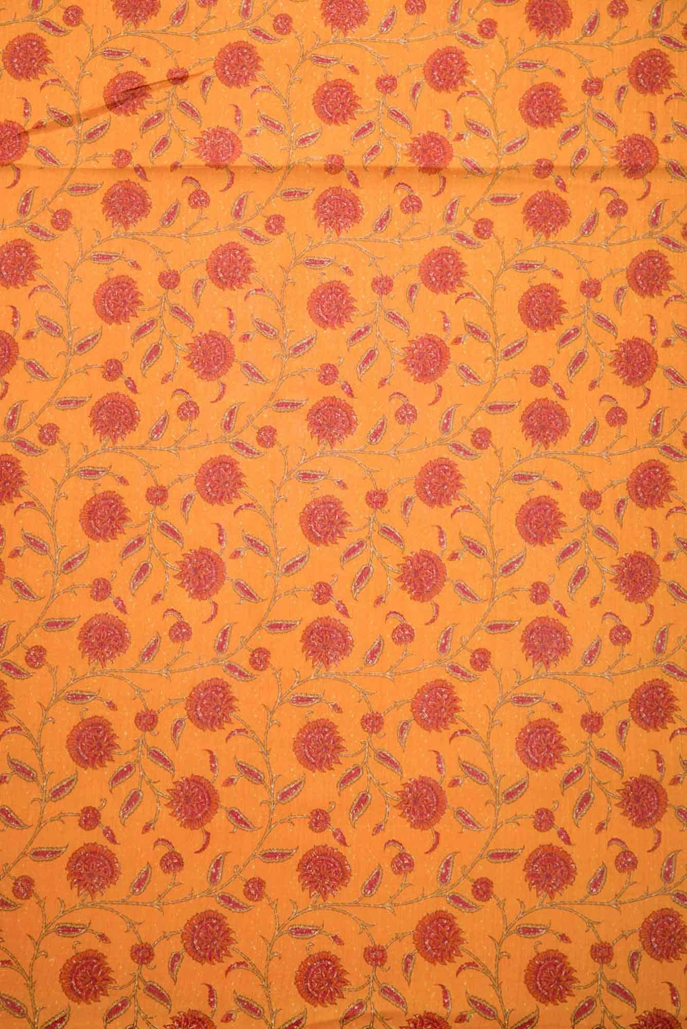 Yellow Chanderi Silk Dress Material