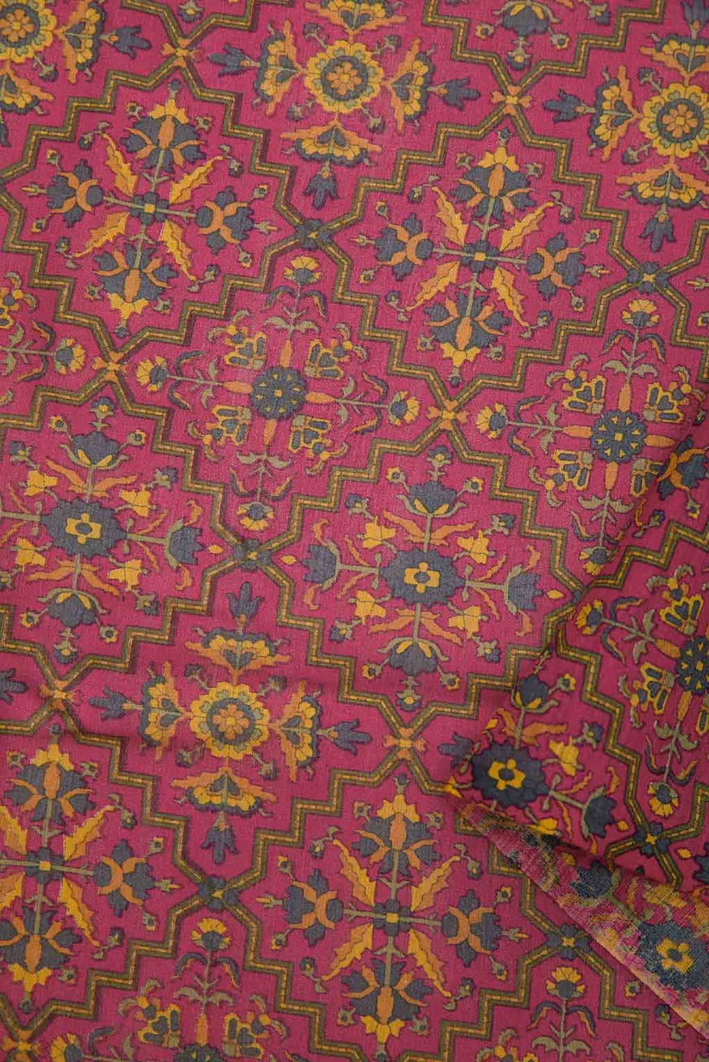 Magenta Chanderi Silk Dress Material