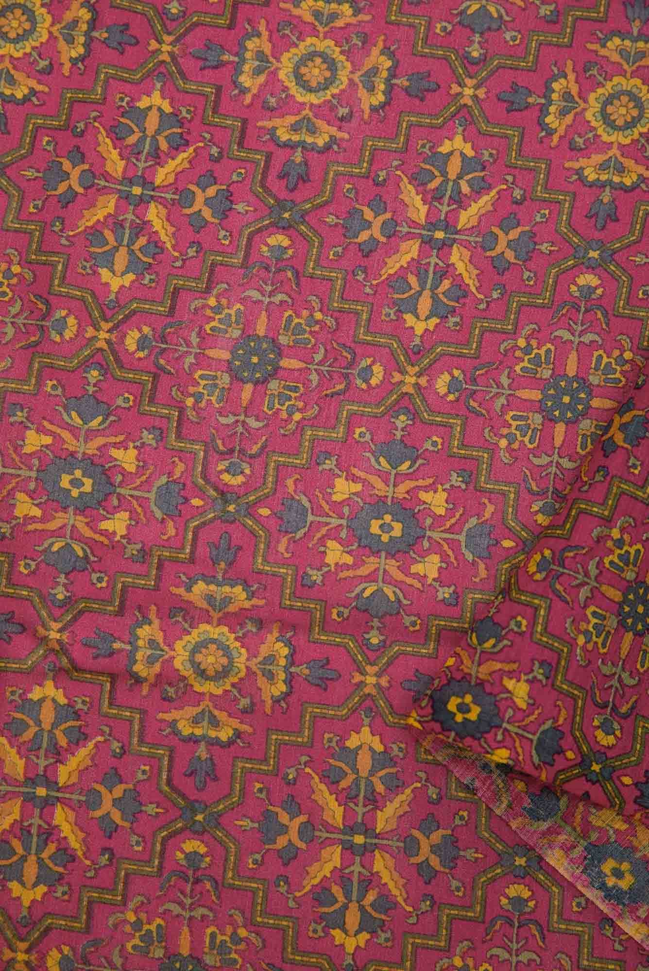Magenta Chanderi Silk Dress Material