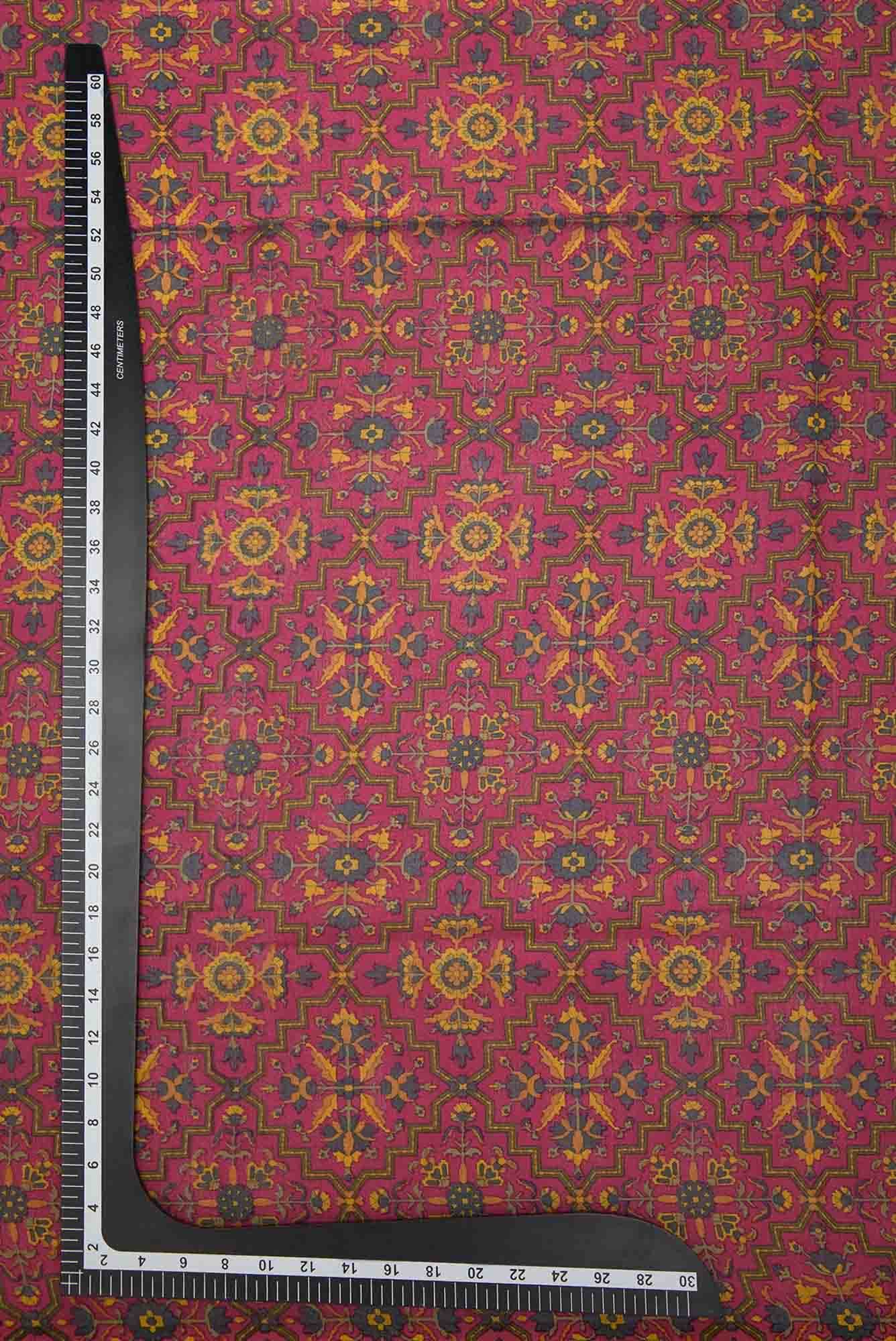 Magenta Chanderi Silk Dress Material