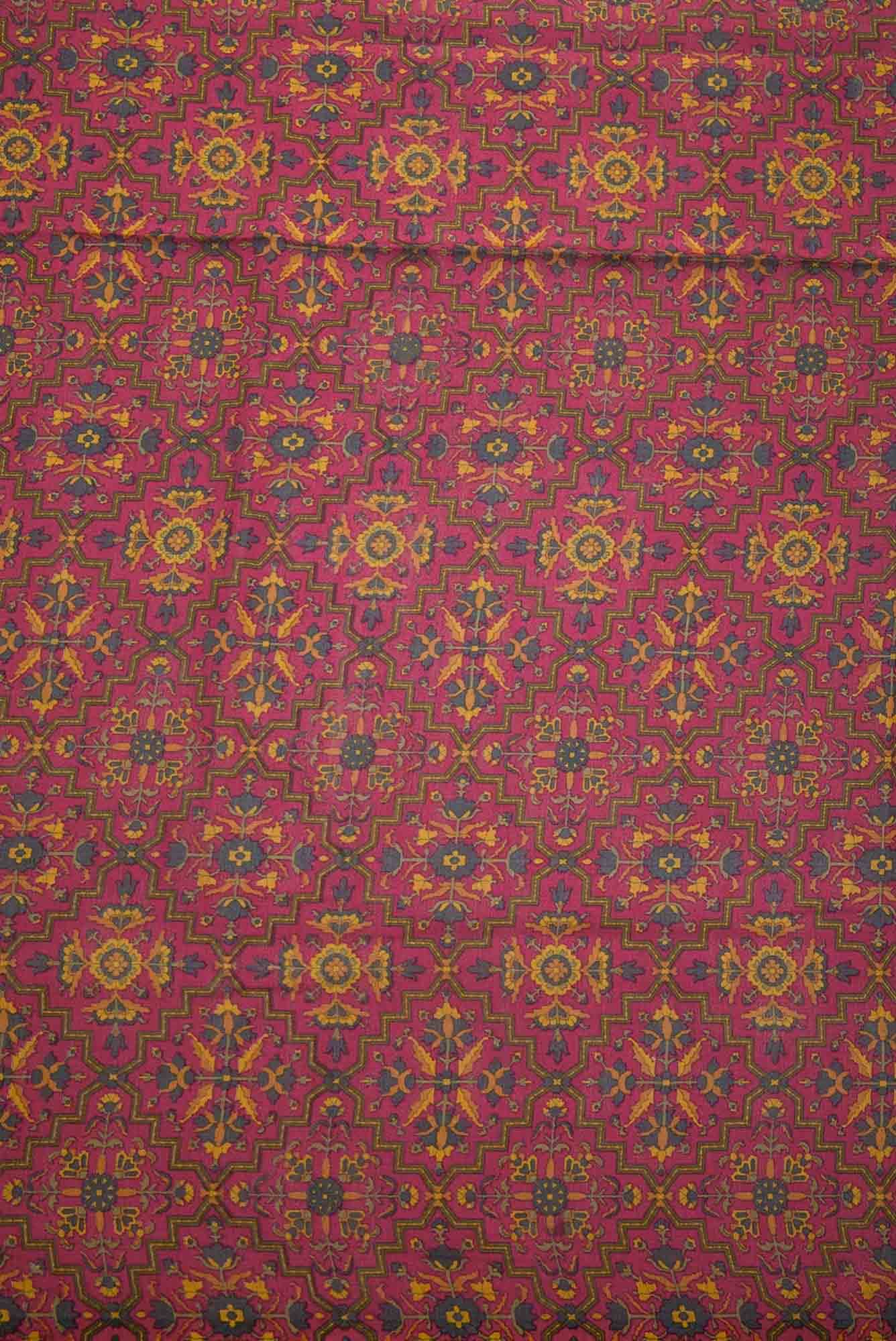 Magenta Chanderi Silk Dress Material