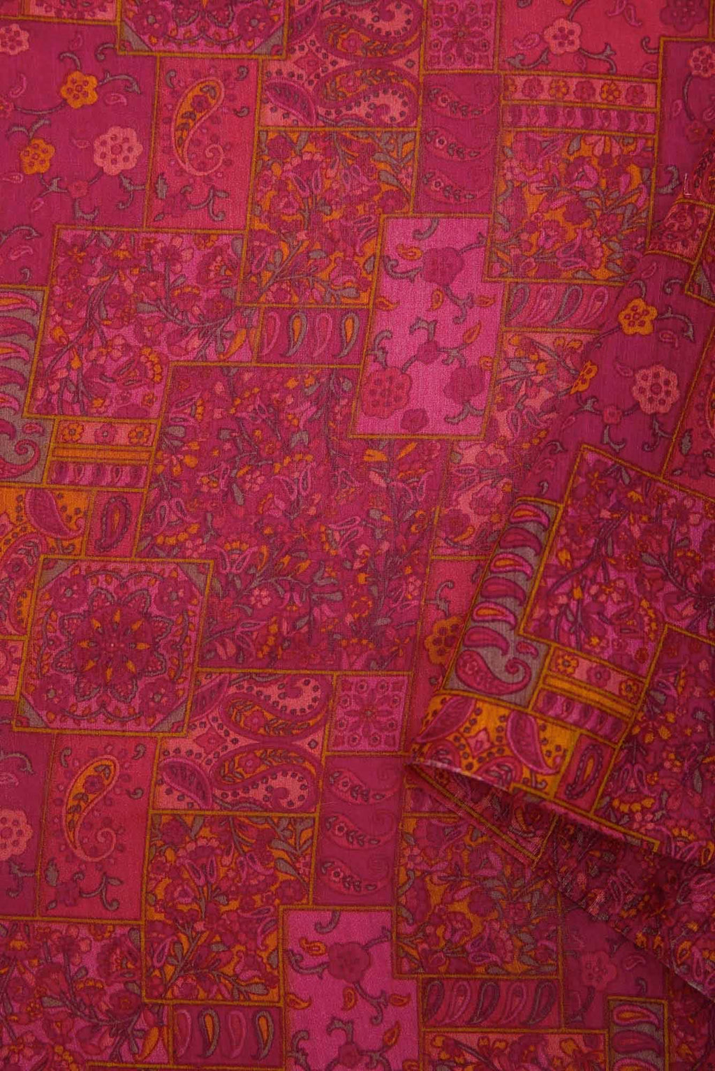 Dark Pink Chanderi Silk Dress Material