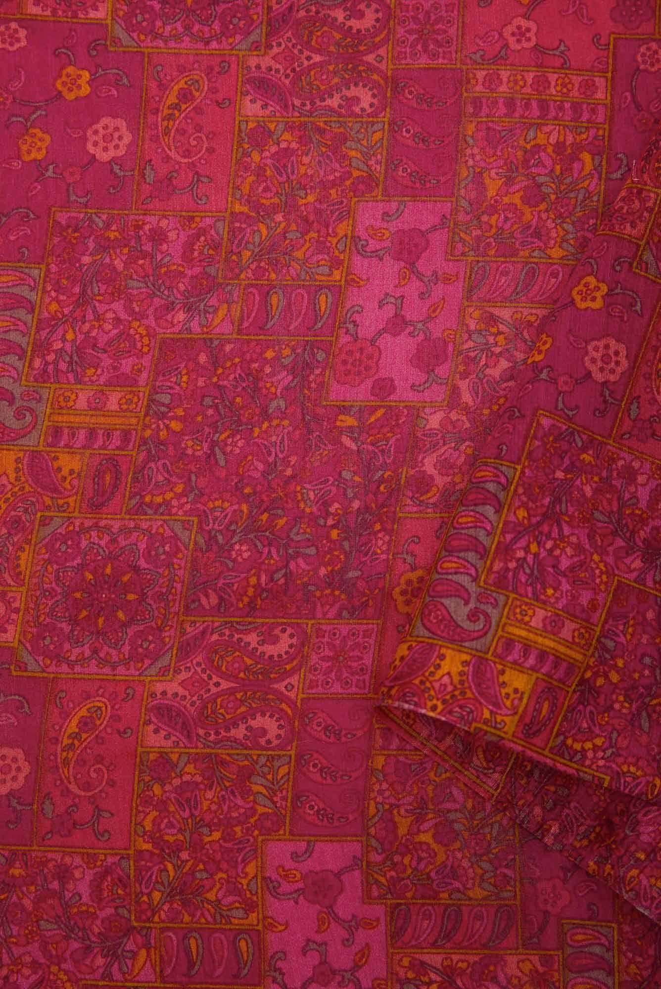 Dark Pink Chanderi Silk Dress Material