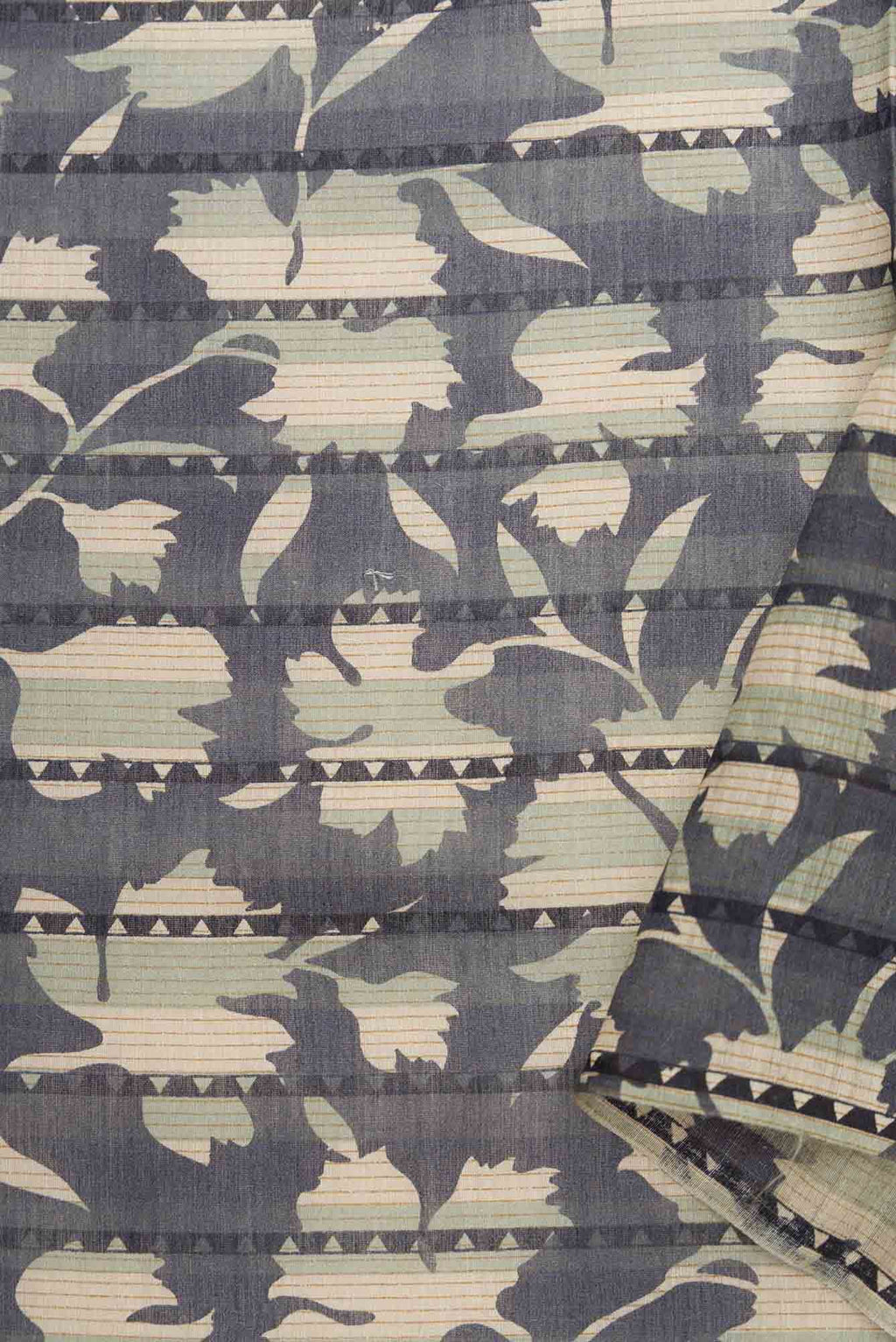 Grey Tussar Silk Dress Material