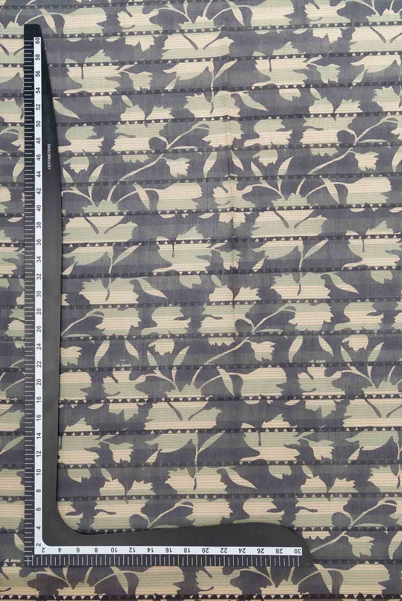 Grey Tussar Silk Dress Material