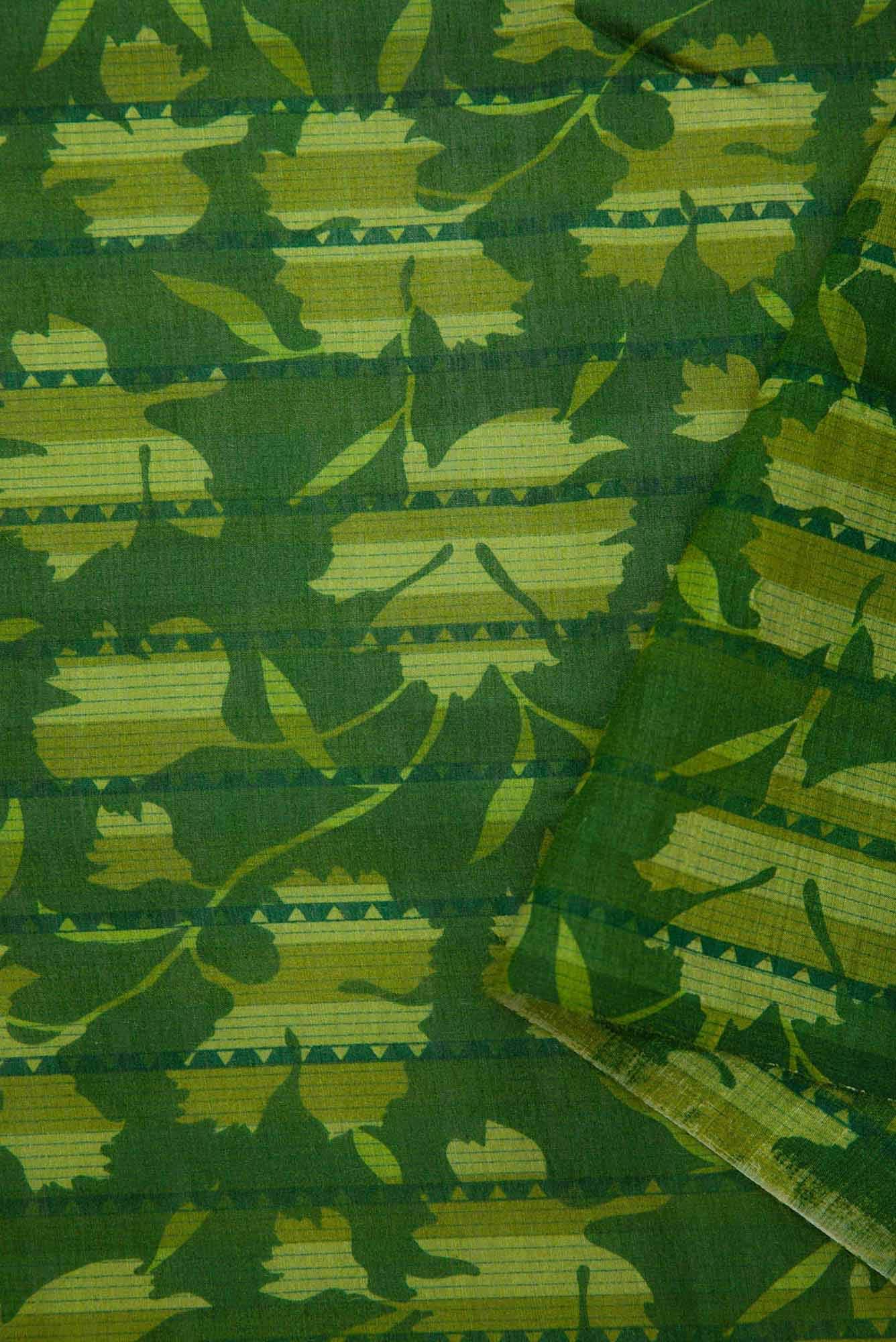 Green Chanderi Silk Dress Material