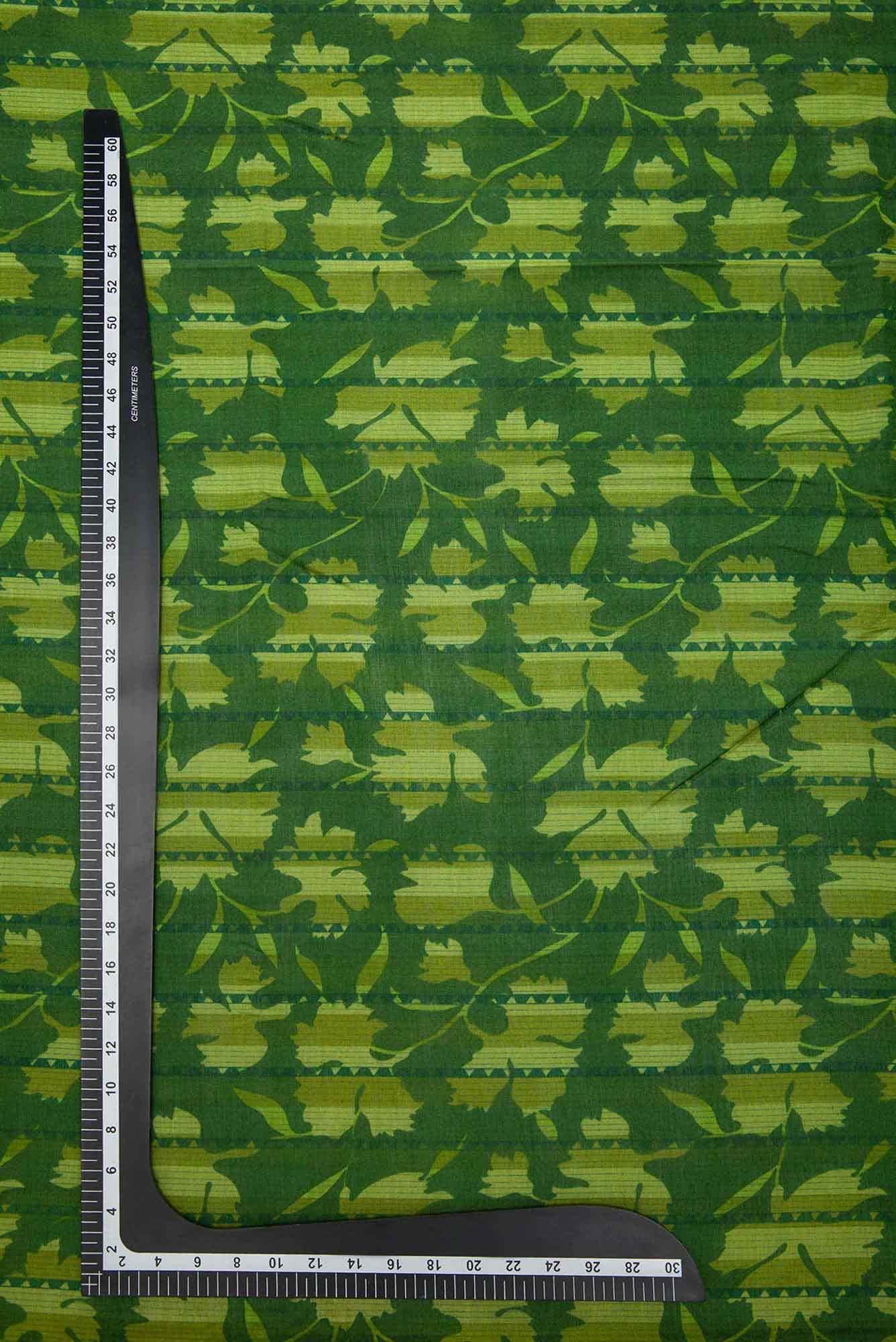 Green Chanderi Silk Dress Material