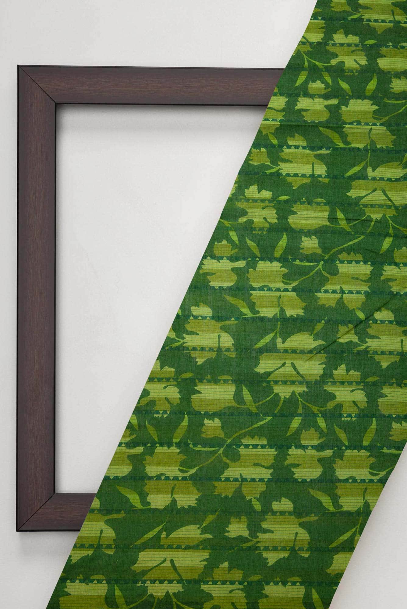 Green Chanderi Silk Dress Material