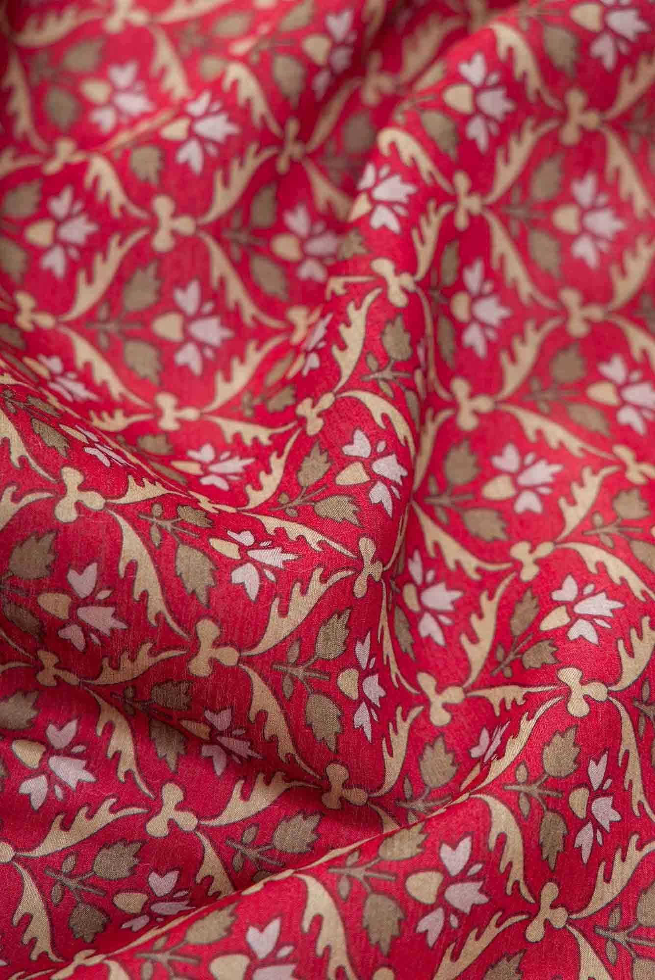 Maroon Chanderi Silk Dress Material