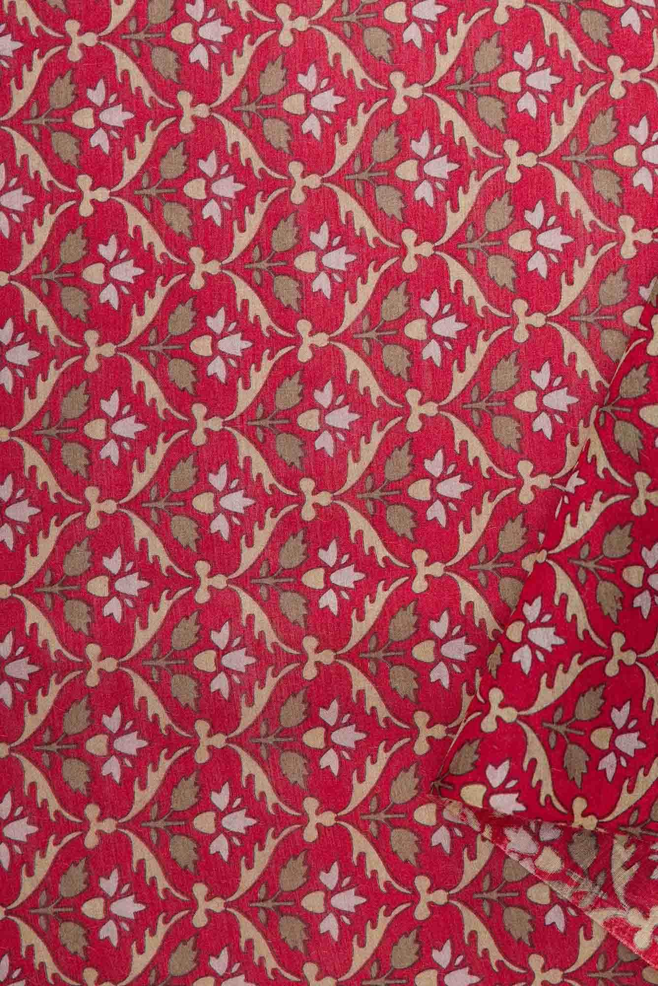 Maroon Chanderi Silk Dress Material