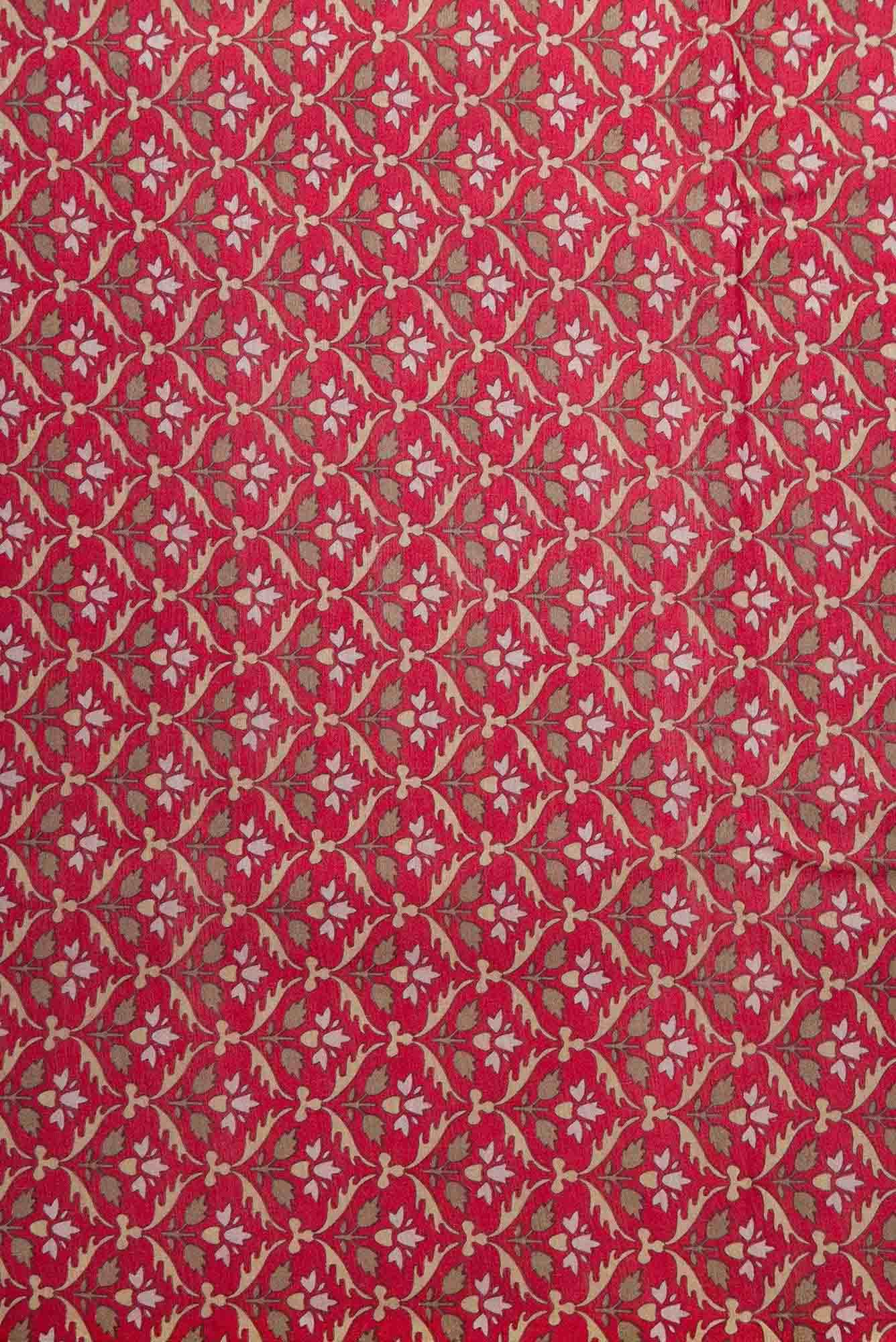 Maroon Chanderi Silk Dress Material