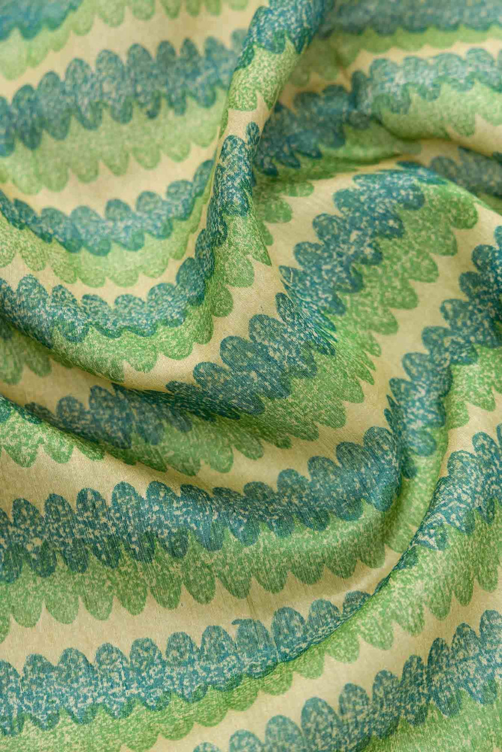 Green Tussar Silk Dress Material