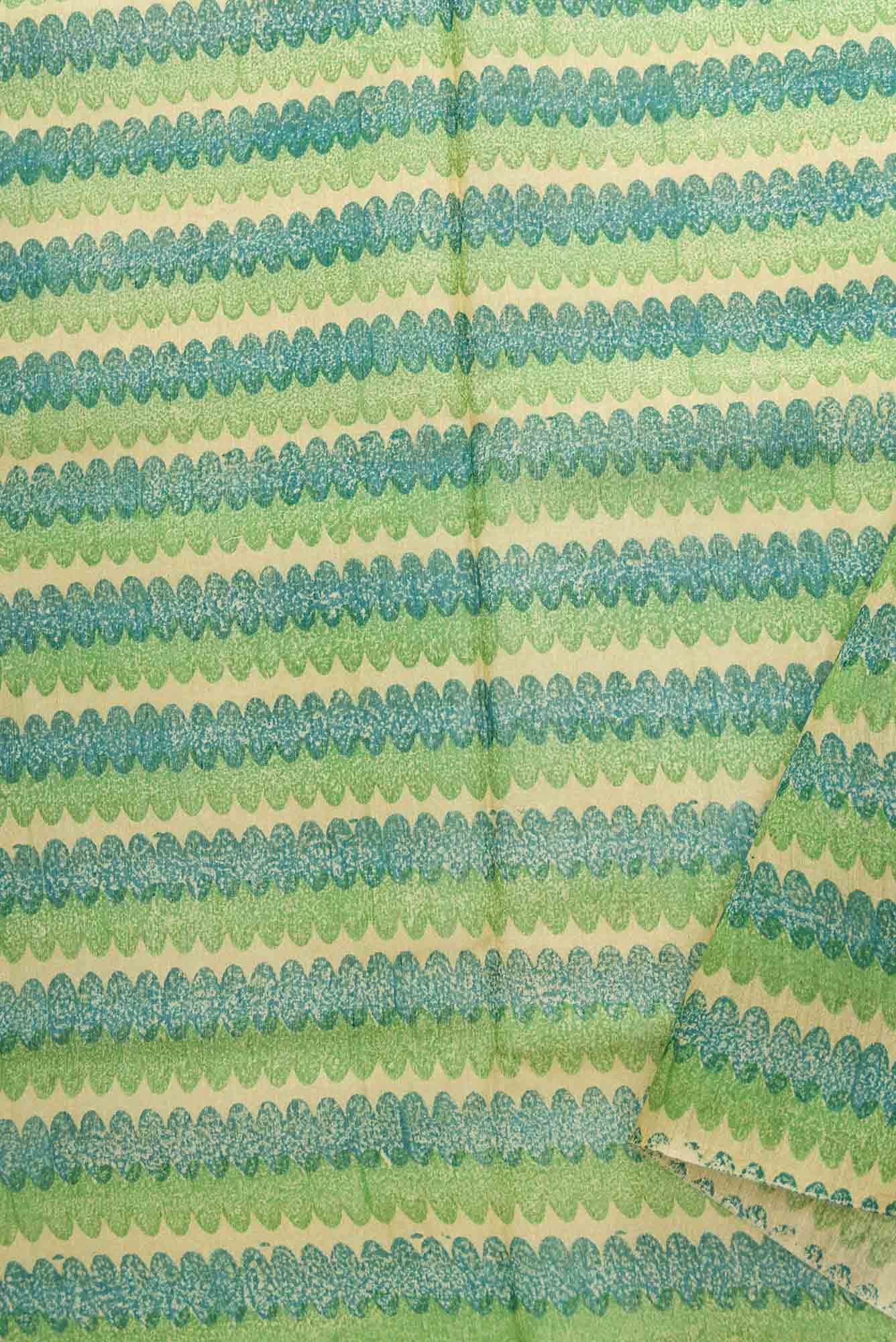 Green Tussar Silk Dress Material