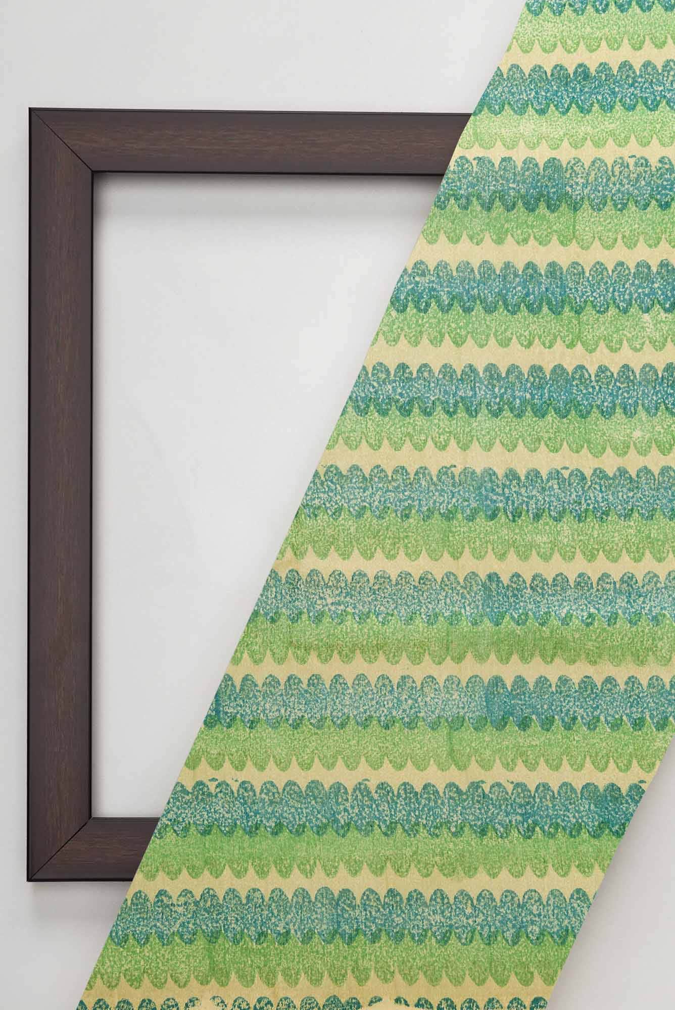 Green Tussar Silk Dress Material