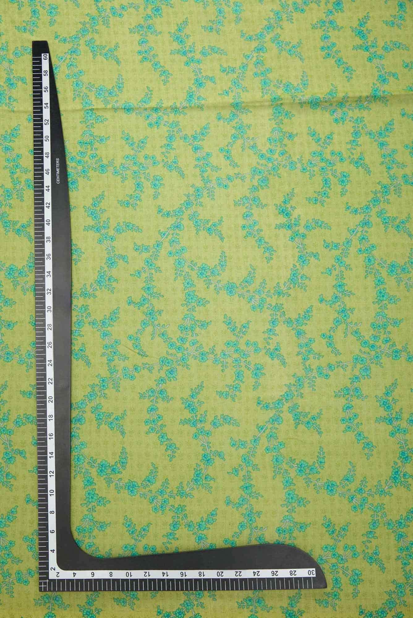 Green Chanderi Silk Dress Material