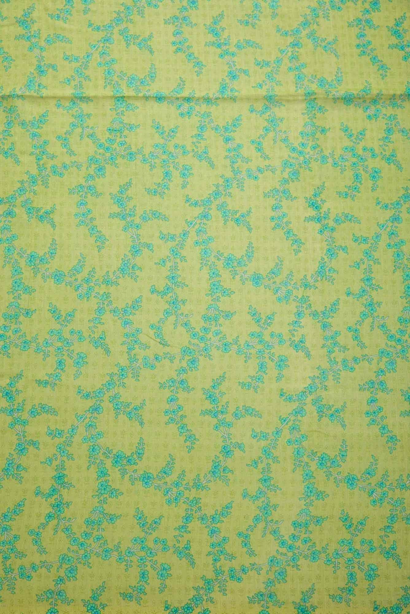 Green Chanderi Silk Dress Material